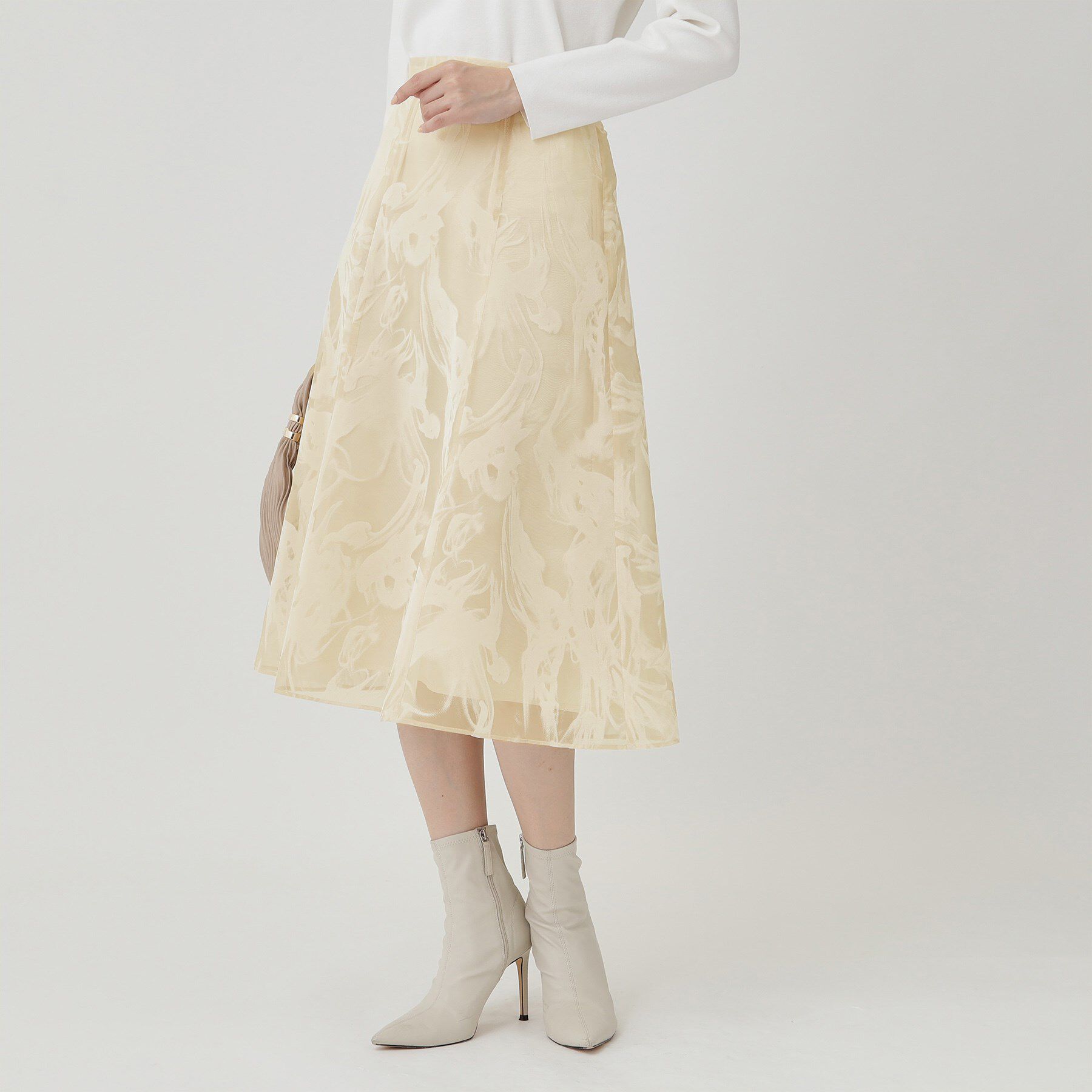 COUP DE CHANCE「【手洗い可／日本製】フロッキープリントのスカート」|スカート|