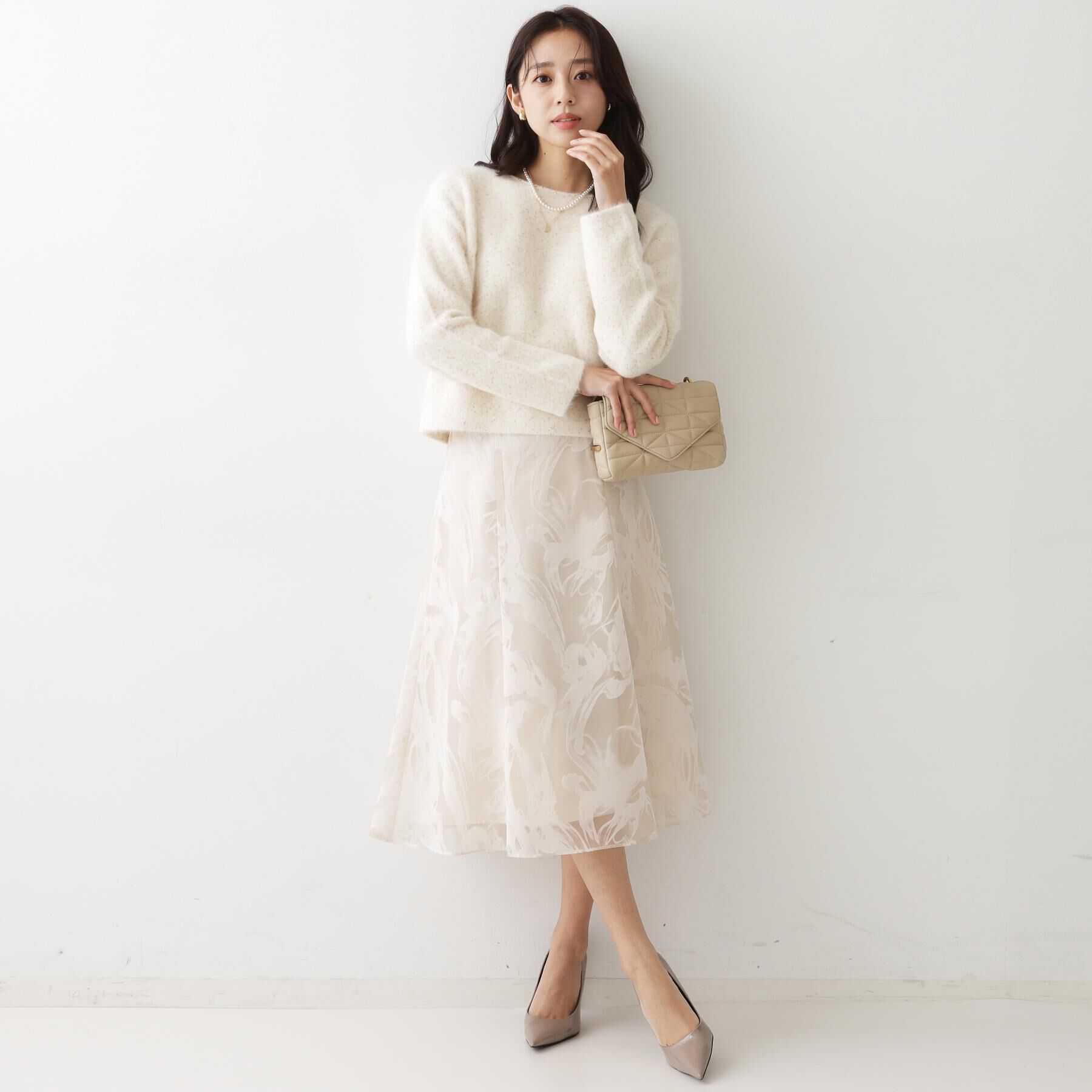 COUP DE CHANCE「【手洗い可／日本製】フロッキープリントのスカート」|スカート|