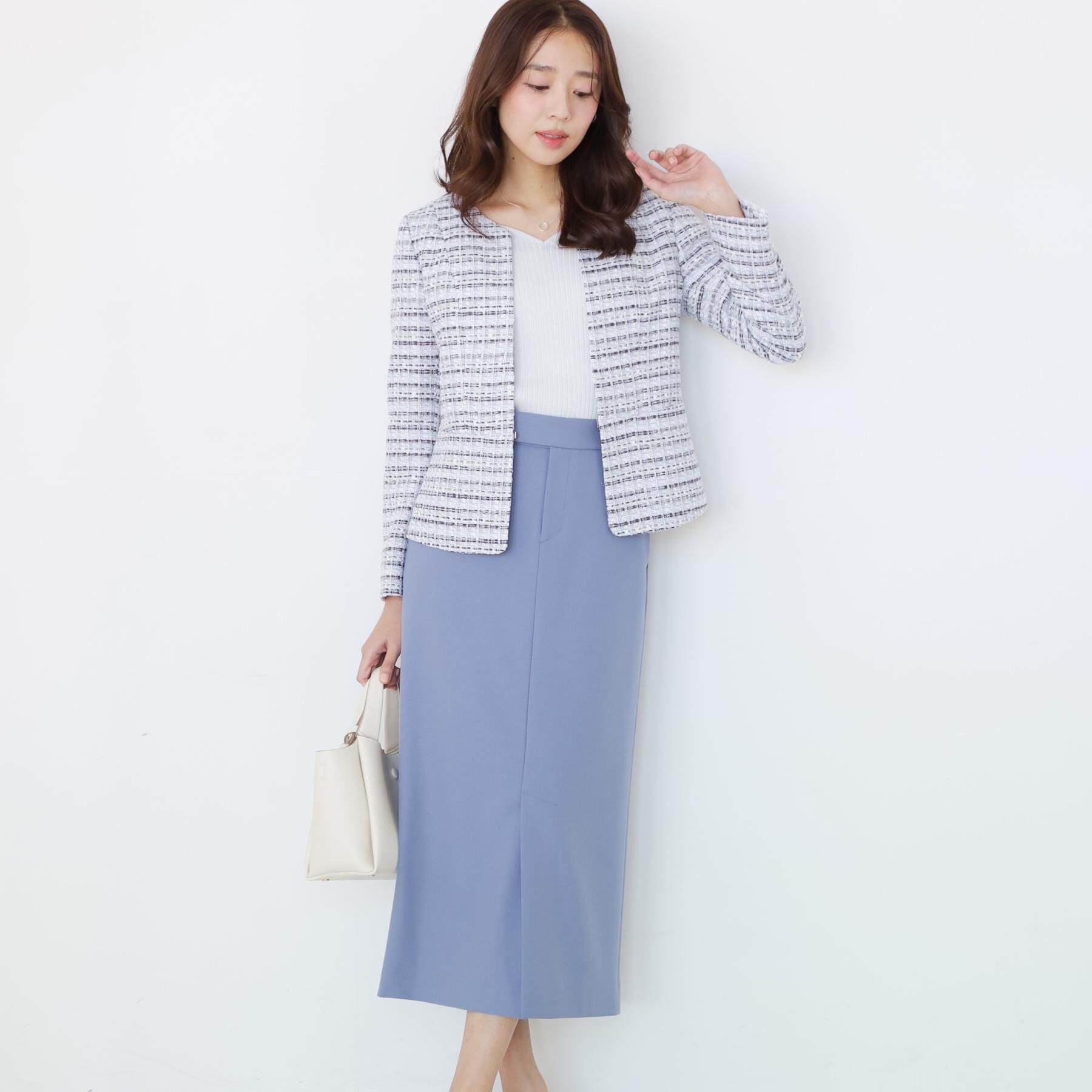 COUP DE CHANCE「【日本製／セットアップ可】ファンシーツィードのノーカラージャケット」|ノーカラージャケット|