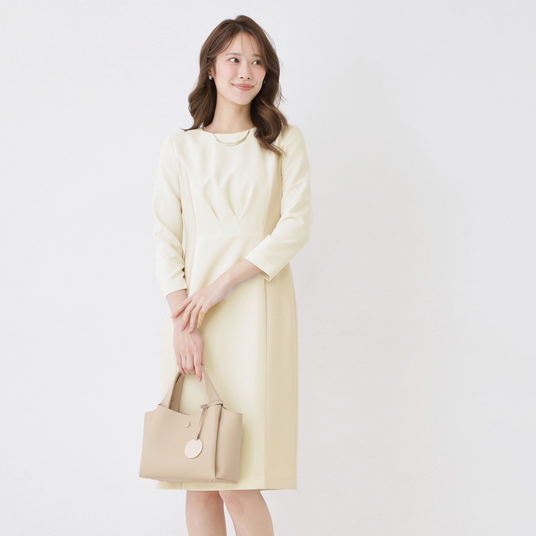 COUP DE CHANCE「【手洗い可／日本製】異素材組み合わせワンピース」|ワンピース|