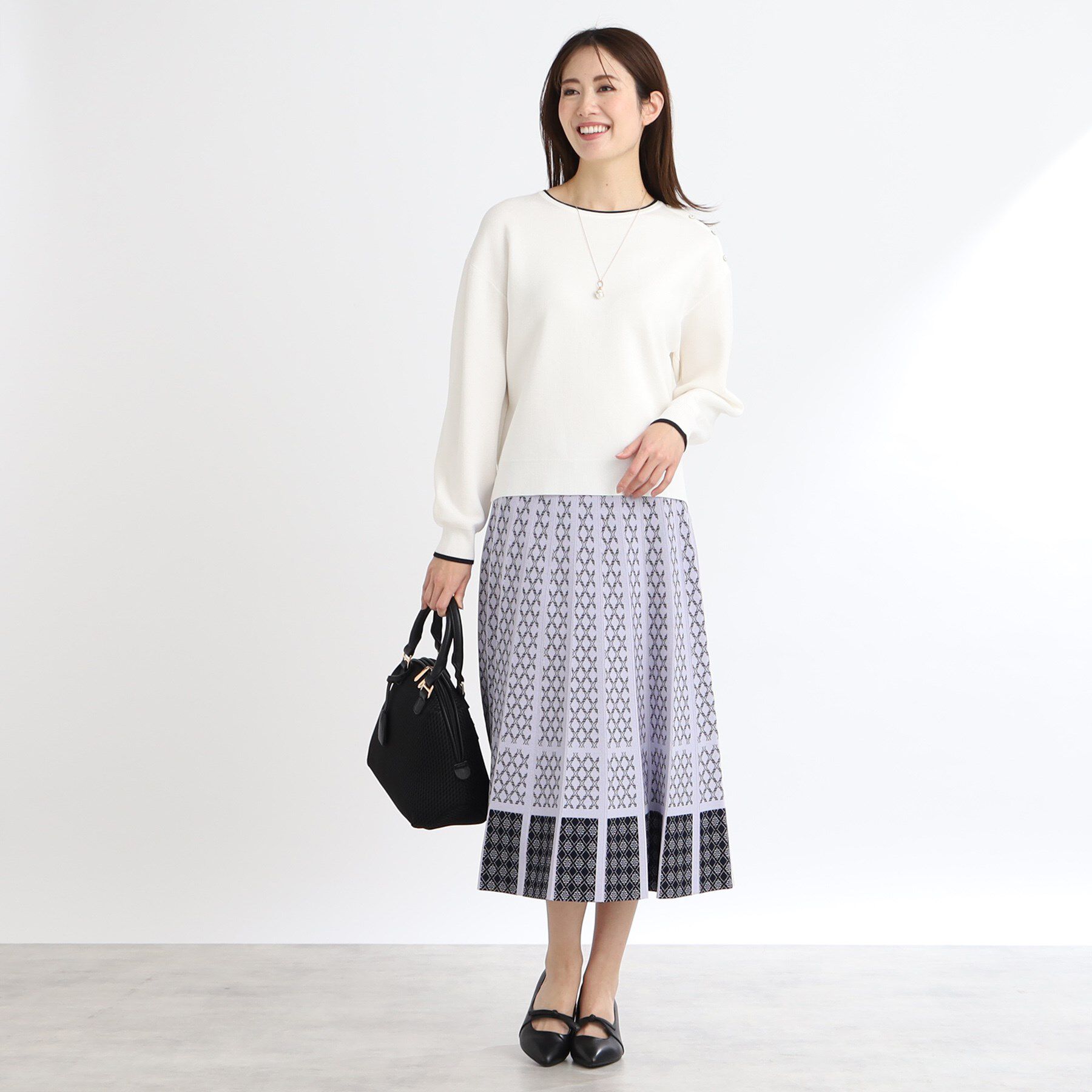 Reflect「【WEB限定カラーあり／セットアップ可】ダブルジャカードニット」|ニット・セーター|