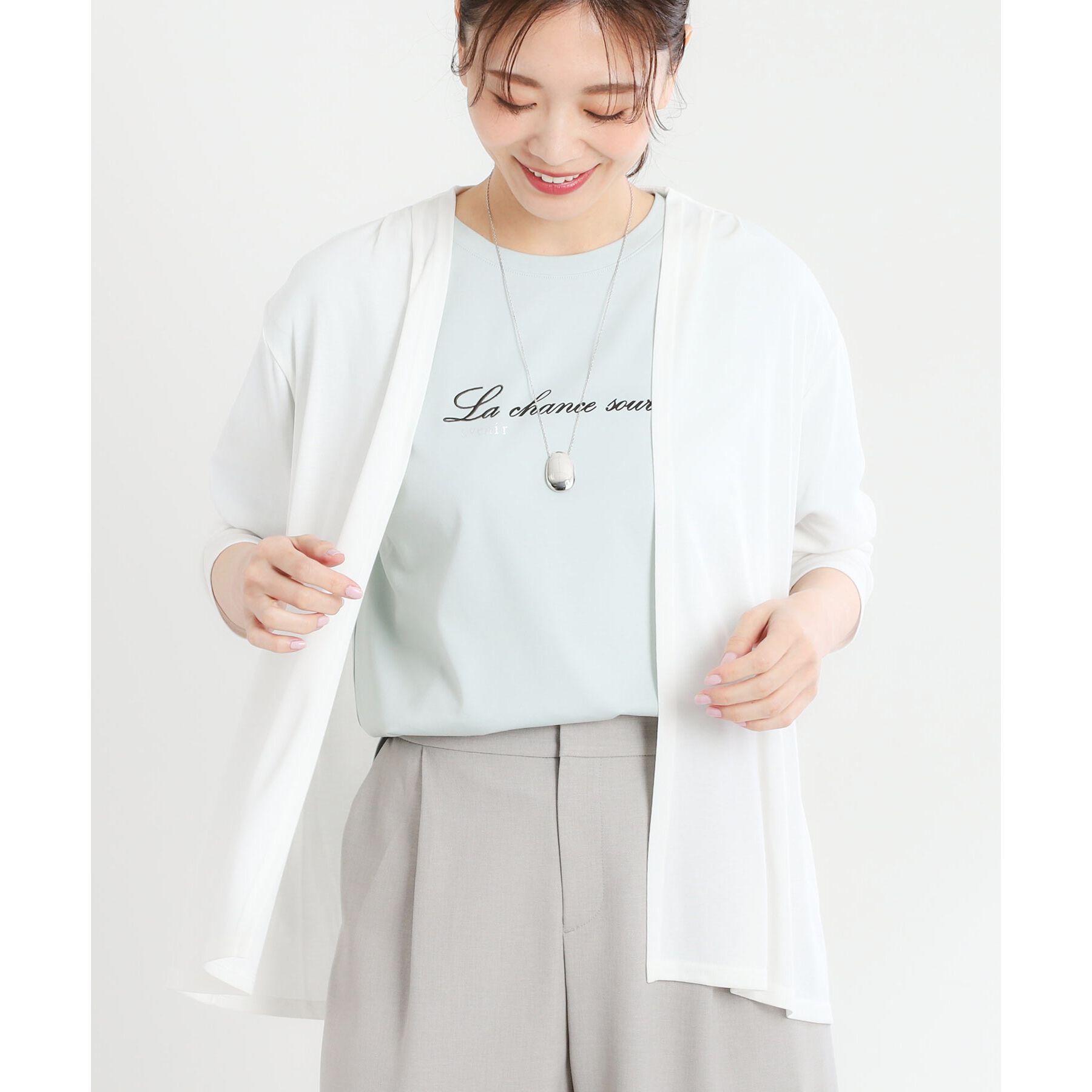 Reflect「【洗える】ジャージカーディガン」|カーディガン|オフホワイト(003