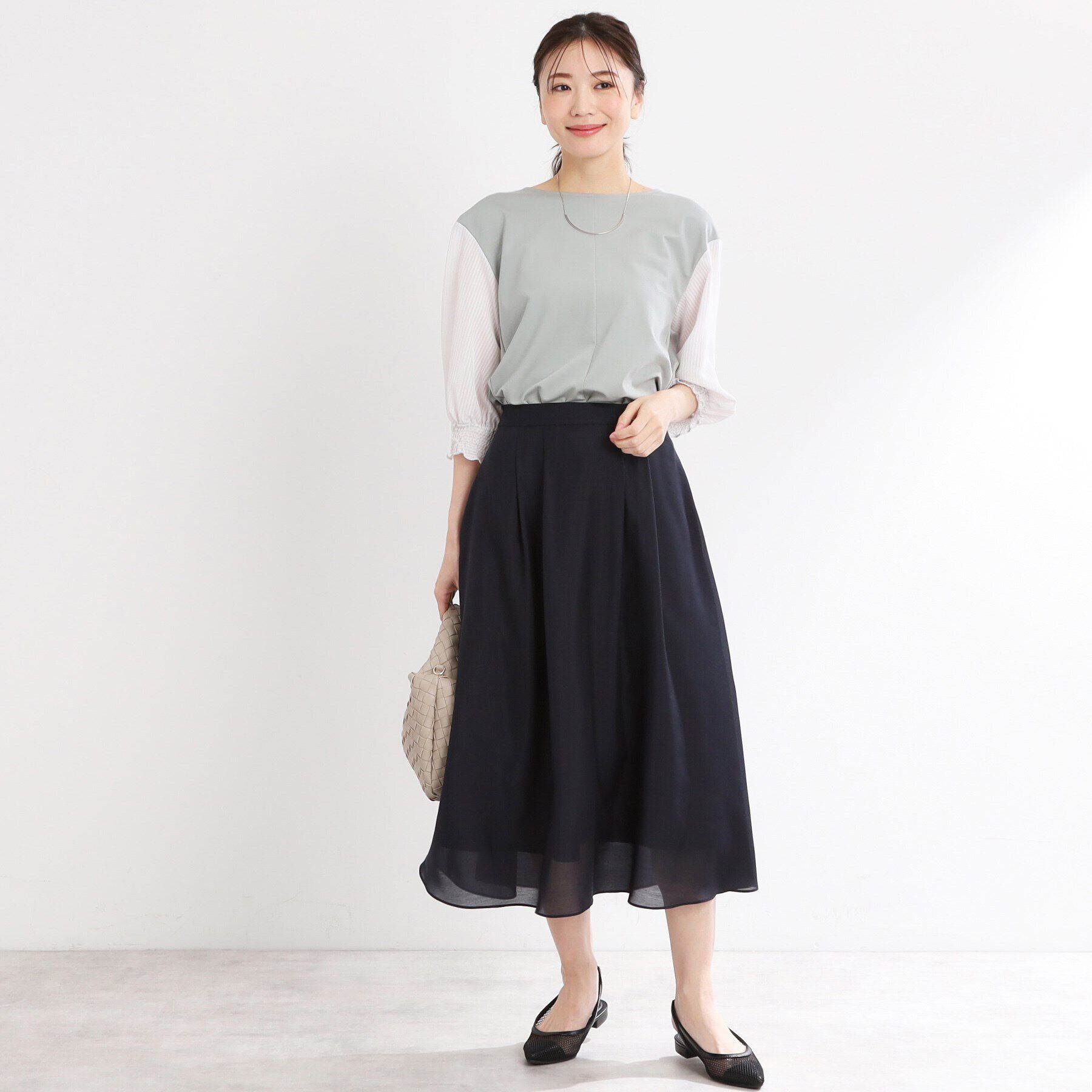 Reflect「【夏SALE／マシンウォッシュ可／春から夏まで着られる】シアーフレアスカート」|スカート|