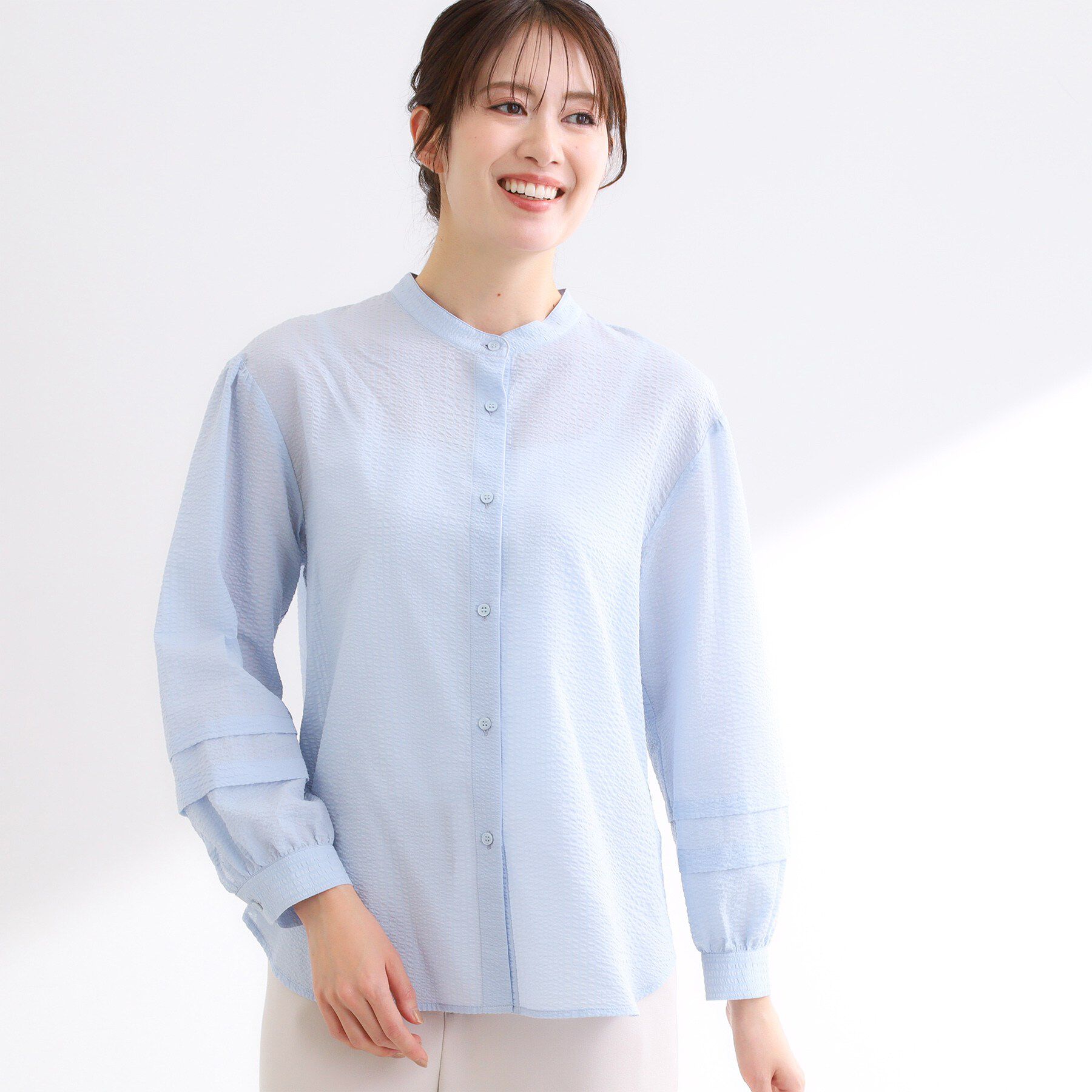 Reflect「【ゆったり着られる◎】バンドカラーシャツブラウス」|シャツ・ブラウス|