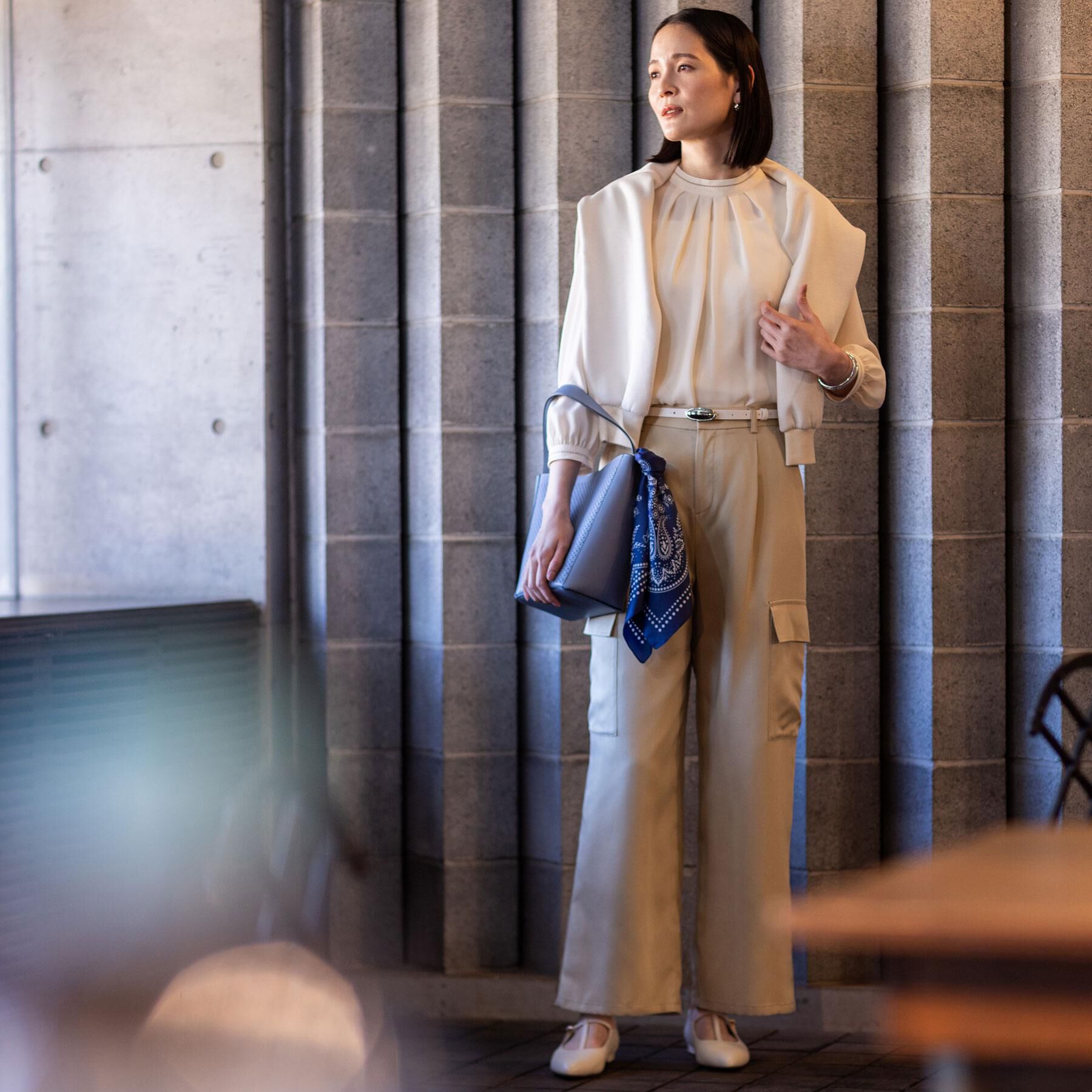 Reflect「タックスタンドカラーブラウス」|シャツ・ブラウス|