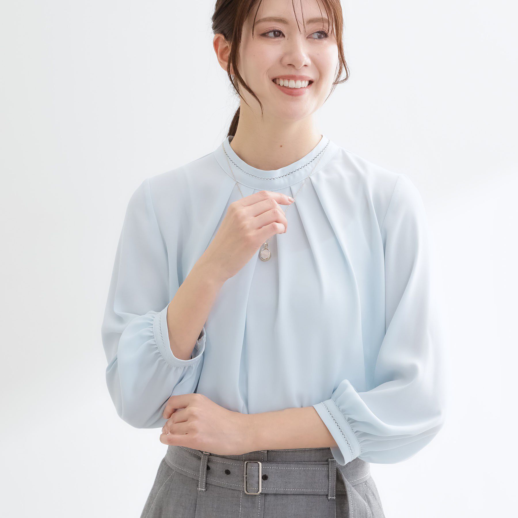 Reflect「タックスタンドカラーブラウス」|シャツ・ブラウス|