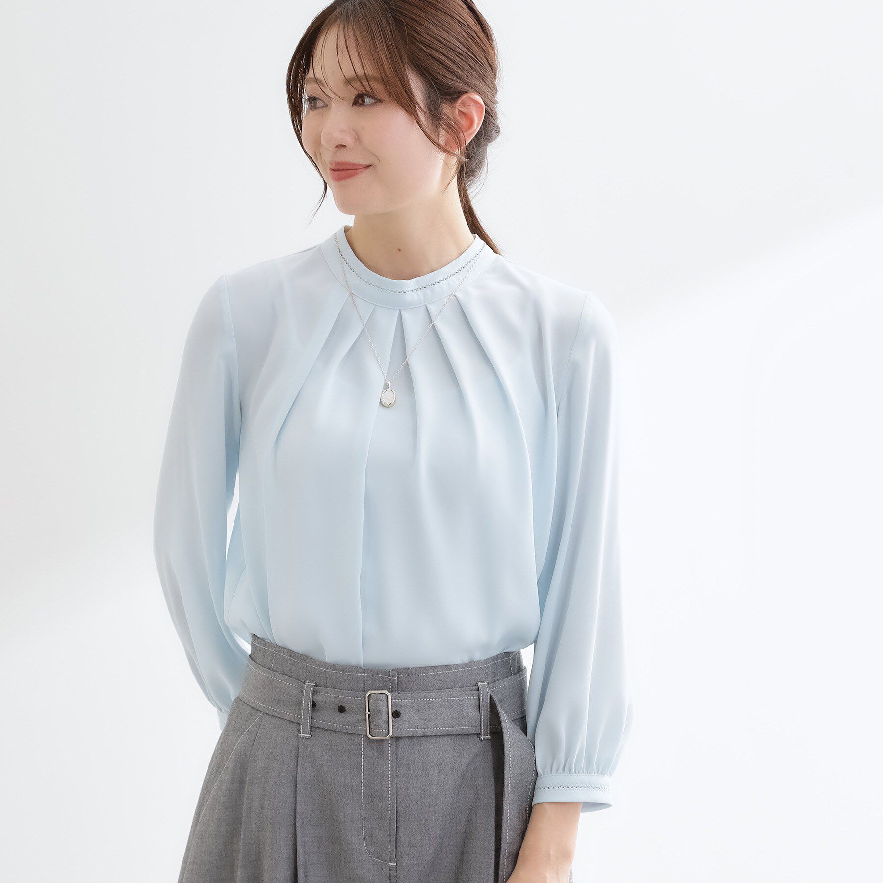 Reflect「タックスタンドカラーブラウス」|シャツ・ブラウス|