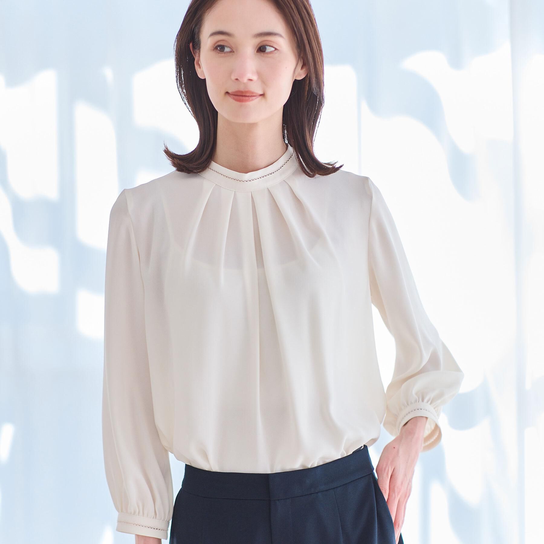 Reflect「タックスタンドカラーブラウス」|シャツ・ブラウス|