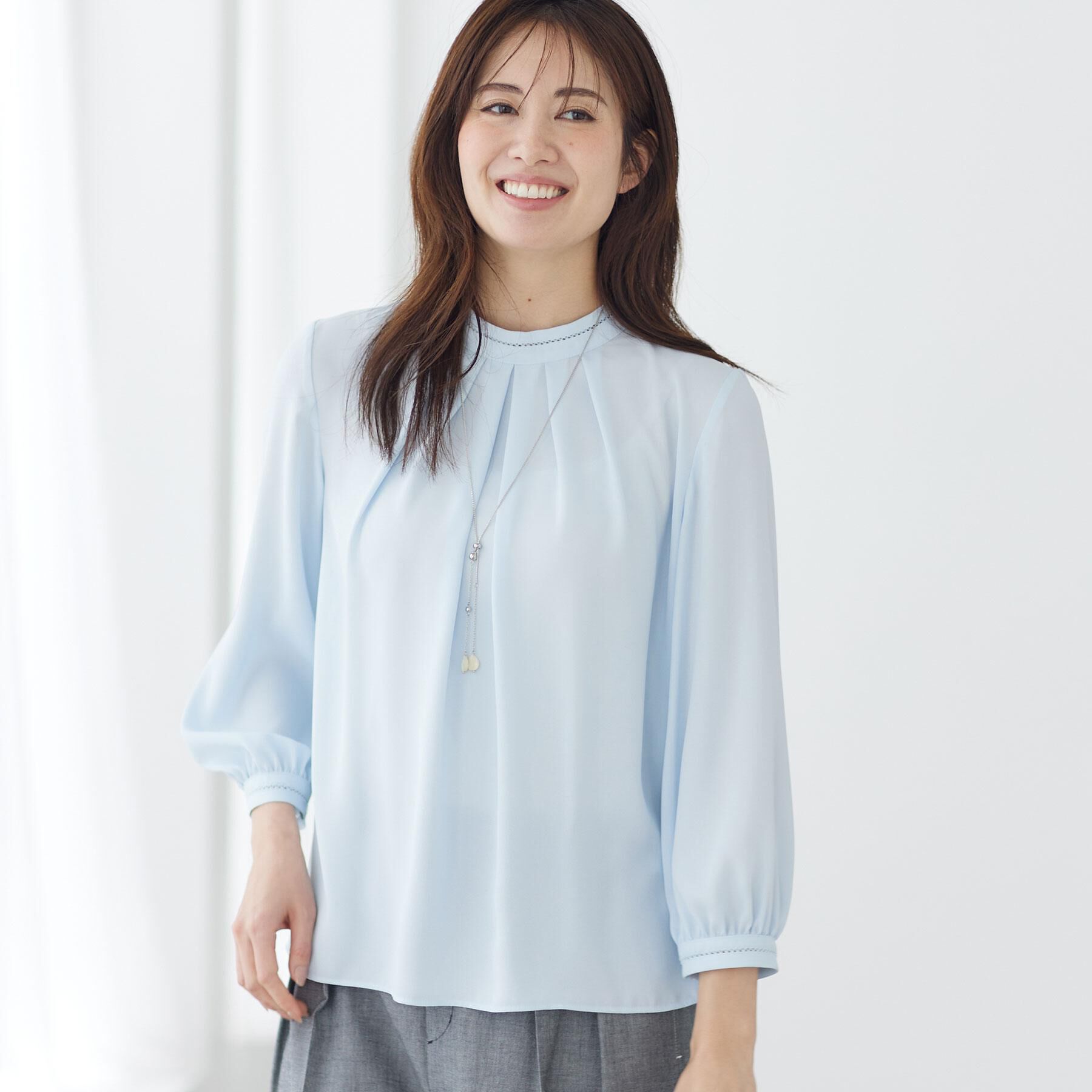 Reflect「タックスタンドカラーブラウス」|シャツ・ブラウス|