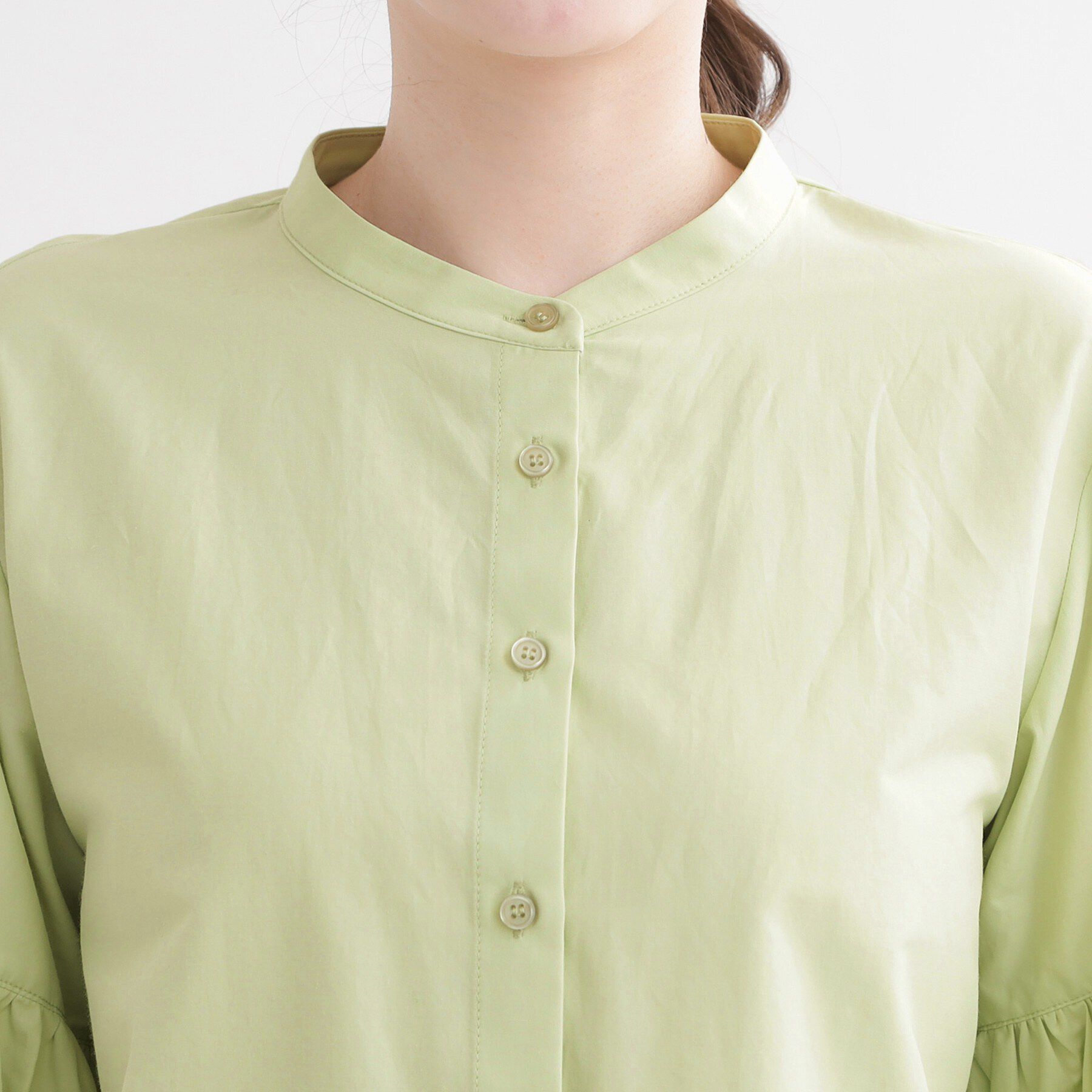 Reflect「【レイヤードにおすすめ◎】バンドカラーボリュームスリーブシャツ」|シャツ・ブラウス|