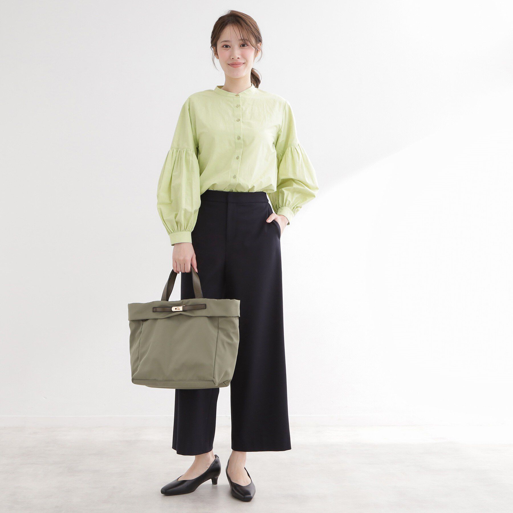 Reflect「【レイヤードにおすすめ◎】バンドカラーボリュームスリーブシャツ」|シャツ・ブラウス|