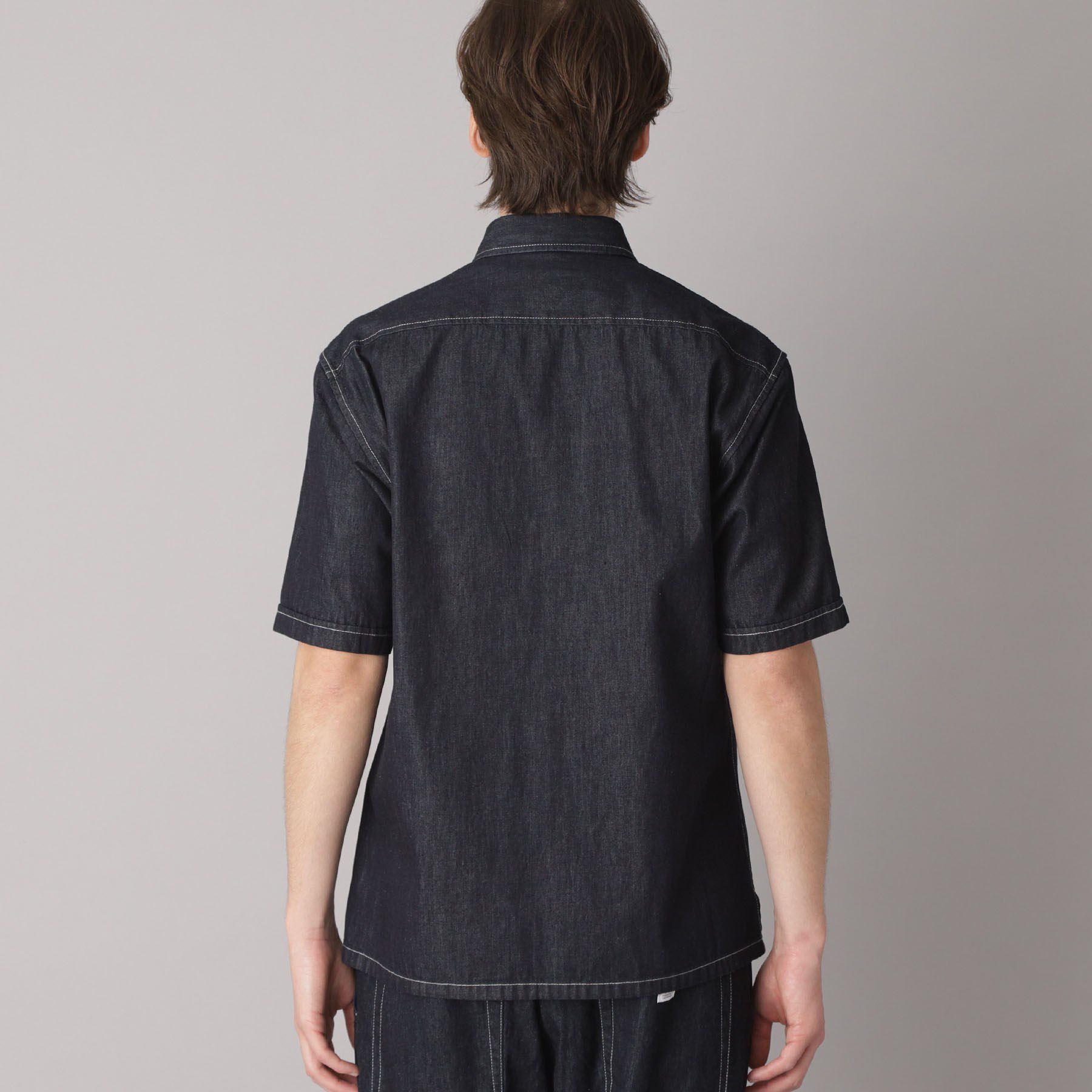 DRESSTERIOR「【セットアップ可】ライトデニム ハーフスリーブシャツ」|シャツ・ブラウス|