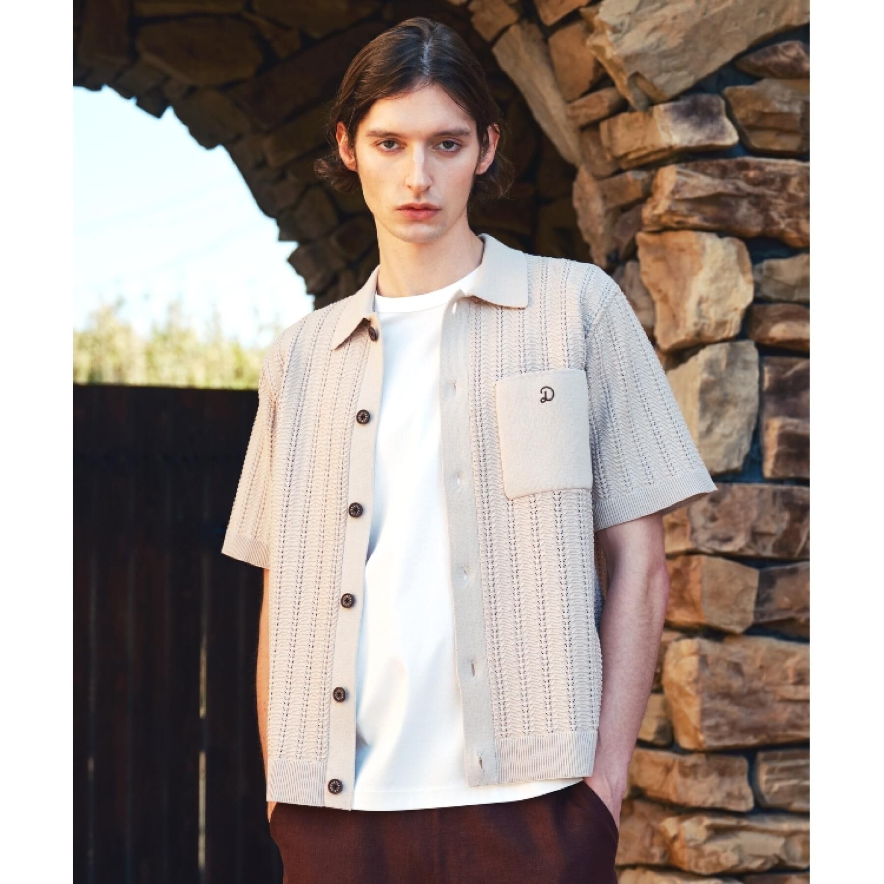 DRESSTERIOR「【Safari5月号掲載】オーガニックコットン キューバニットシャツ」|ニット・セーター|ベージュ(052)