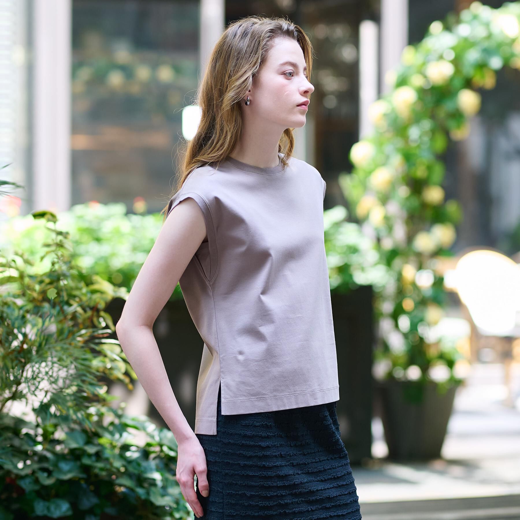 DRESSTERIOR「【接触冷感/抗菌防臭/消臭】アイスクリアコットンフレンチ」|Tシャツ・カットソー|