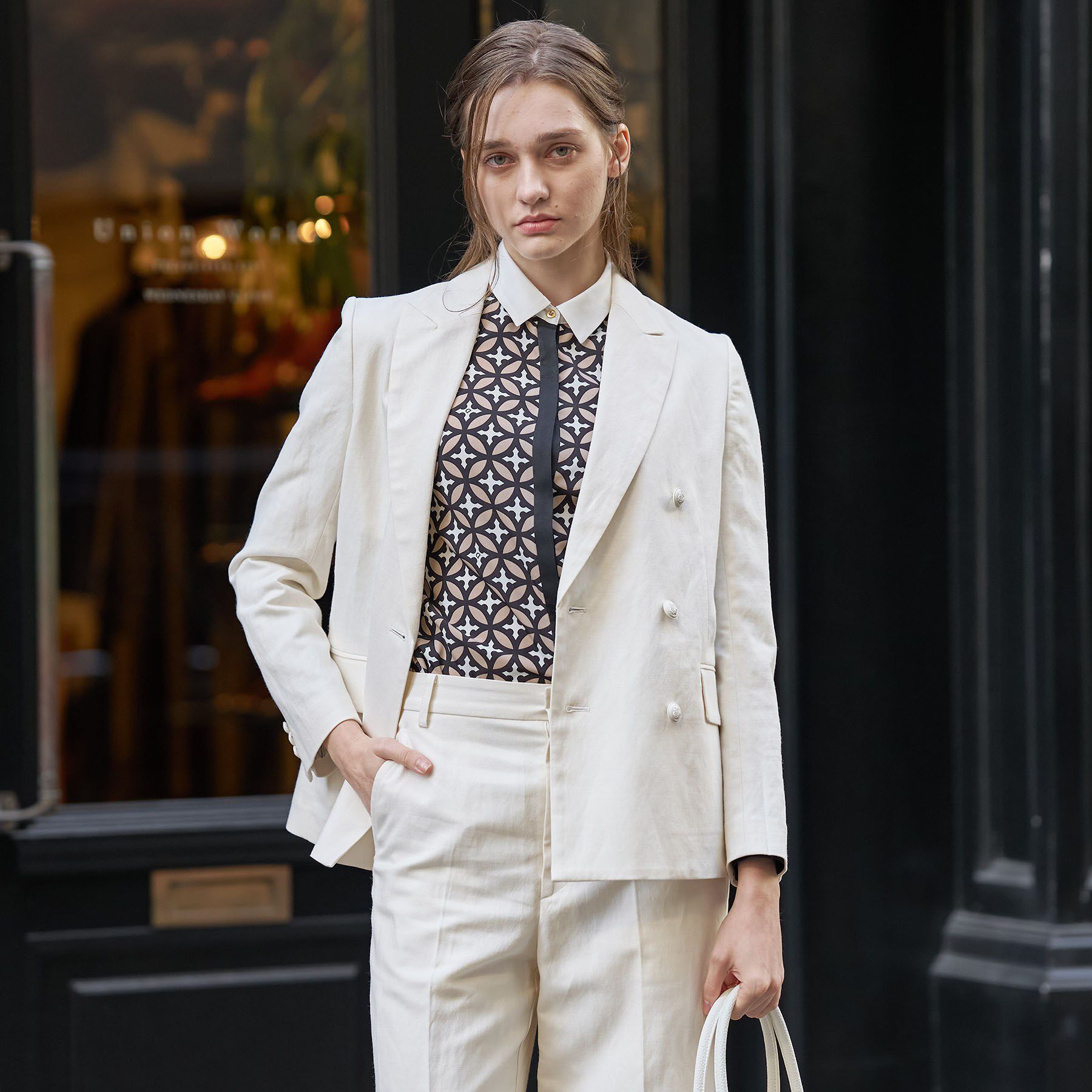 DRESSTERIOR「リネンブレンドWブレストジャケット」|テーラードジャケット|