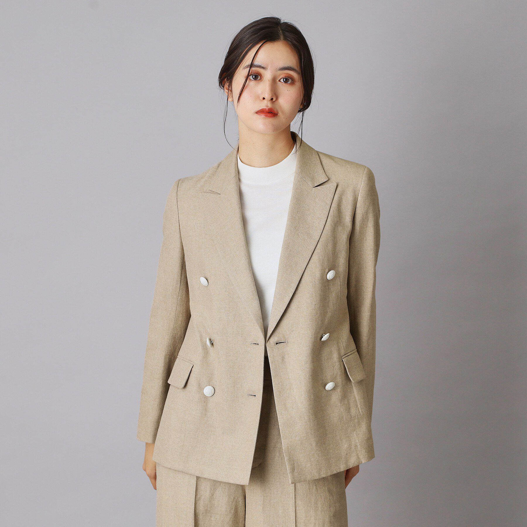 DRESSTERIOR「リネンブレンドWブレストジャケット」|テーラードジャケット|