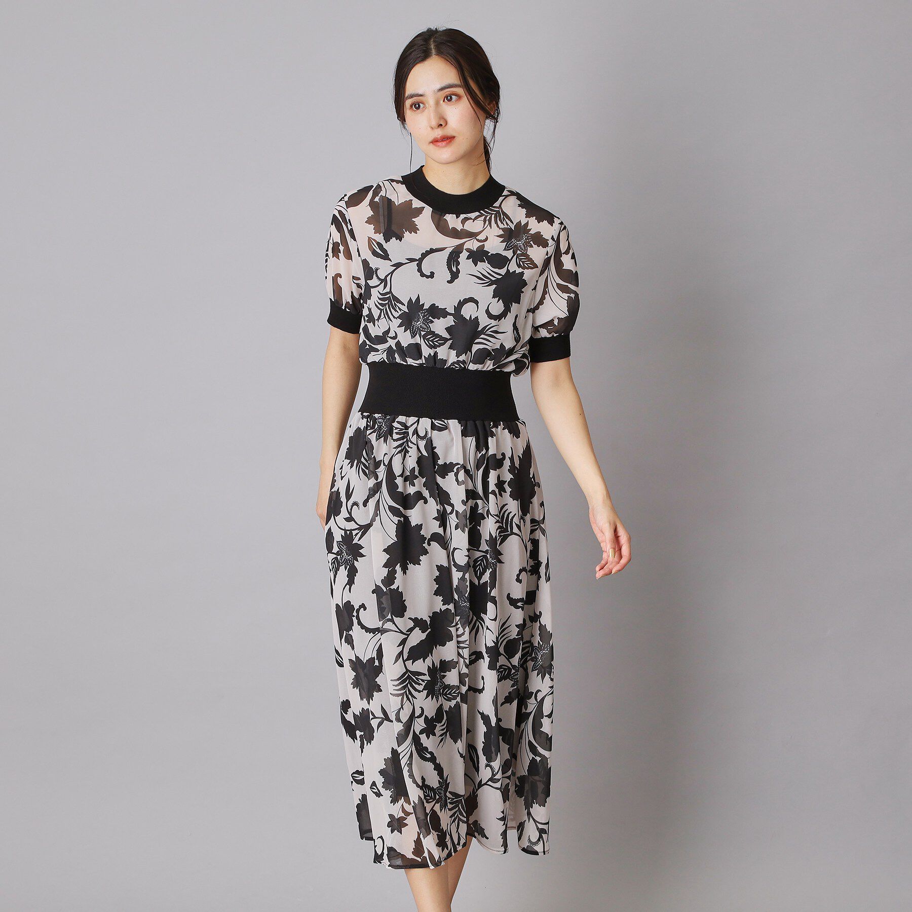 DRESSTERIOR「シアーフラワープリントワンピース」|ワンピース|