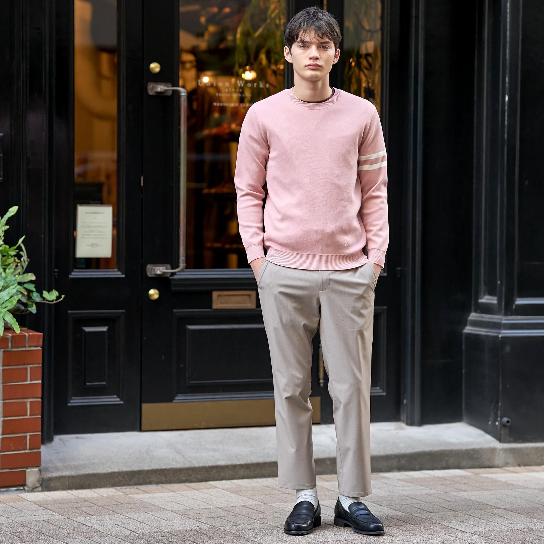 DRESSTERIOR「コットンスムース アームラインクルーネック」|ニット・セーター|