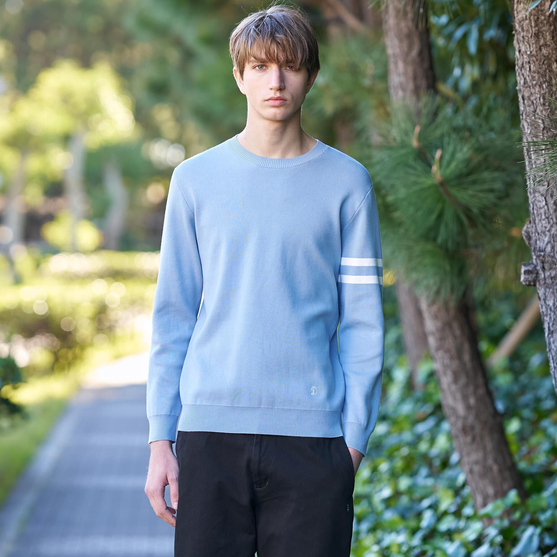 DRESSTERIOR「コットンスムース アームラインクルーネック」|ニット・セーター|