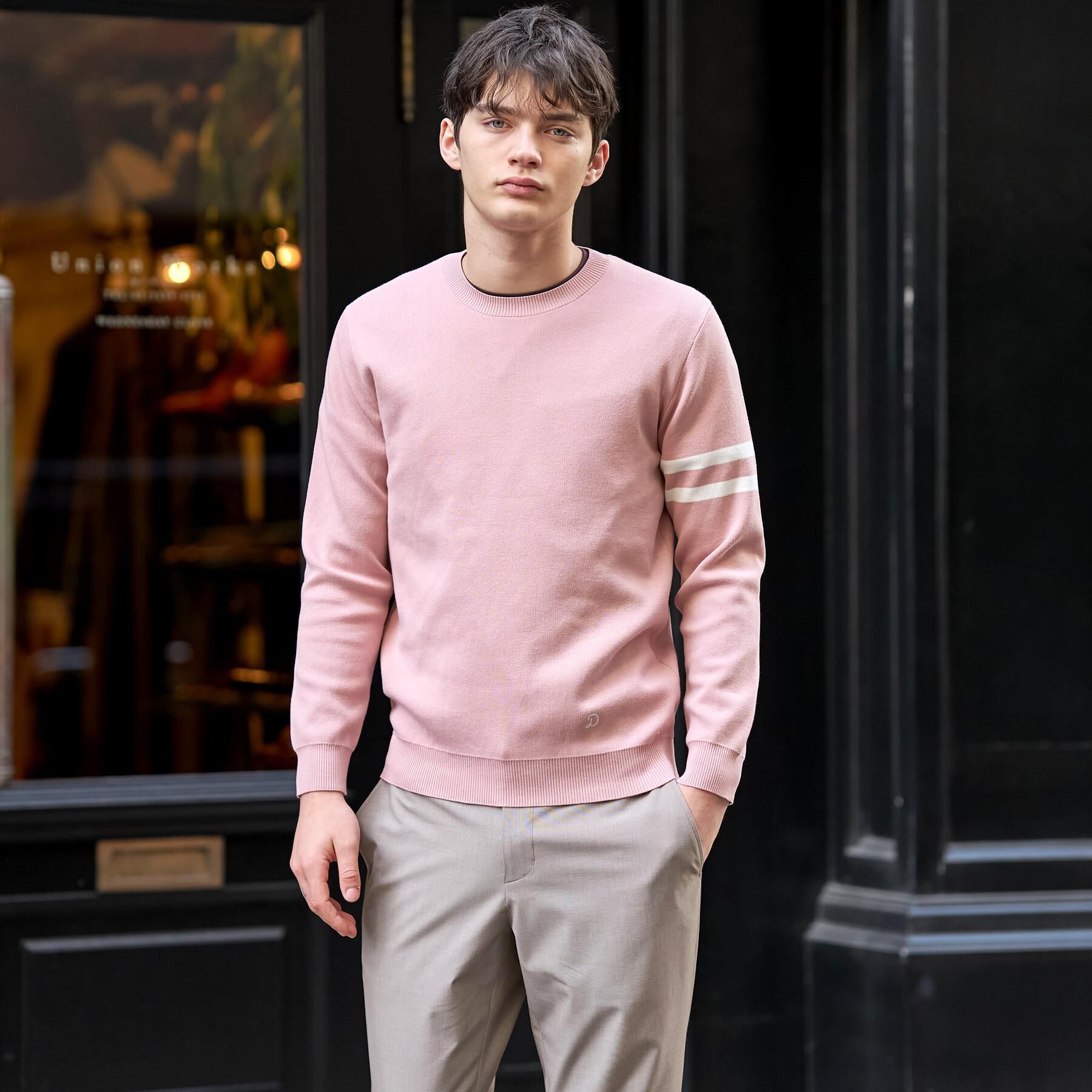 DRESSTERIOR「コットンスムース アームラインクルーネック」|ニット・セーター|