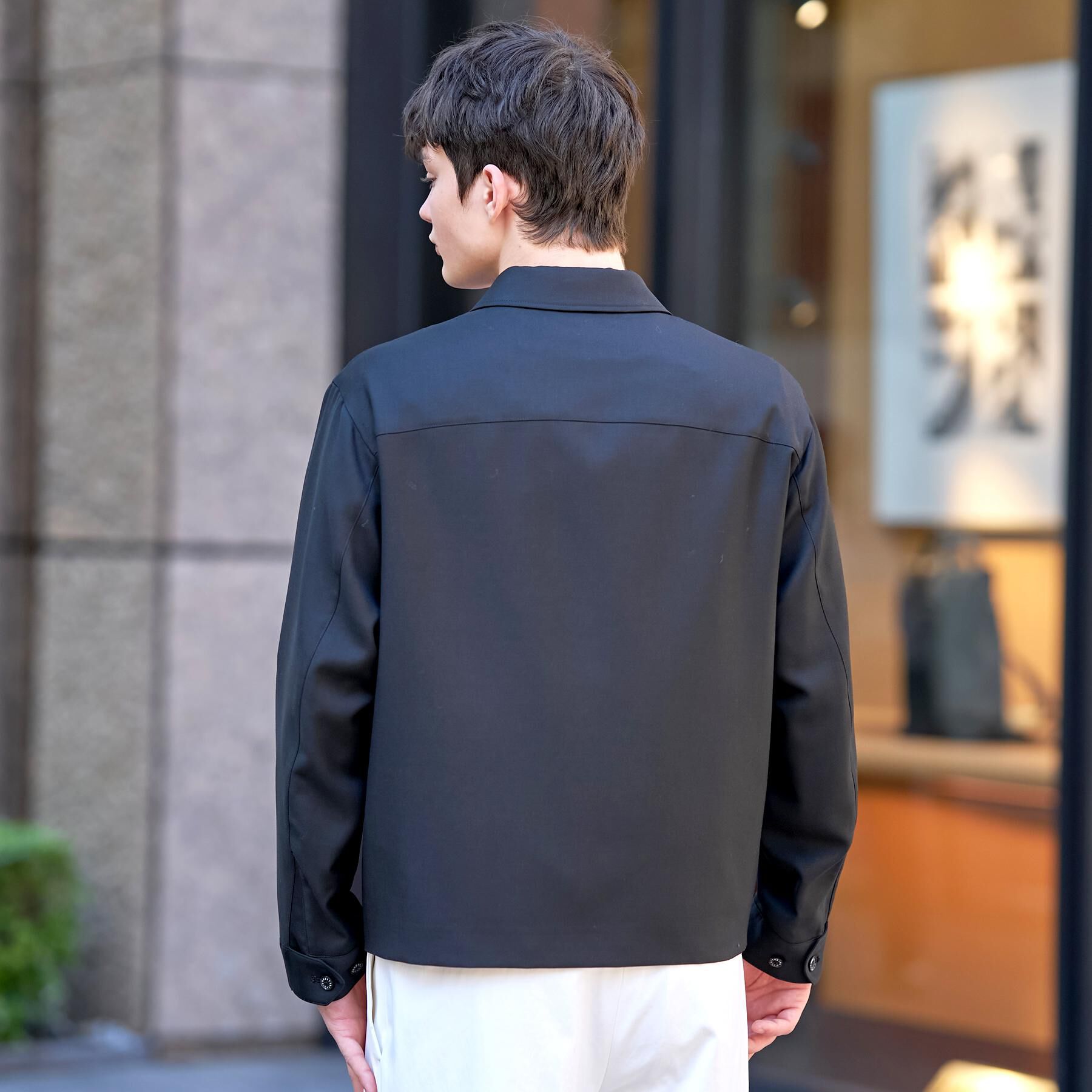 DRESSTERIOR「ウォッシャブル ウール混ハリントンジャケット」|ブルゾン・スタジャン|