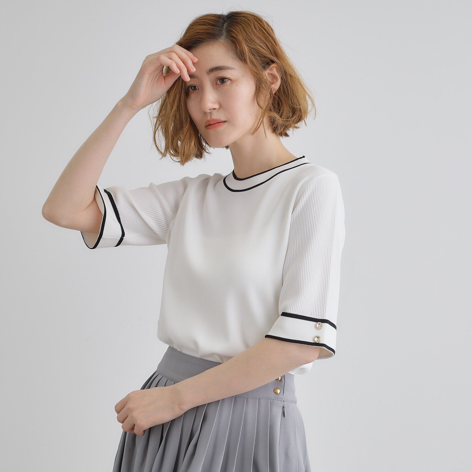 grove「【ひんやり多機能】やわらかドライタッチワイドスリーブプルオーバー」|ニット・セーター|