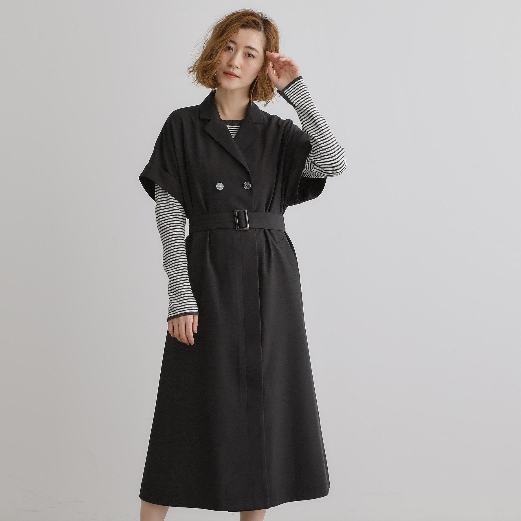 grove「【雑誌掲載】シーズレスで使えるトレンチライク2WAYワンピース」|ワンピース|