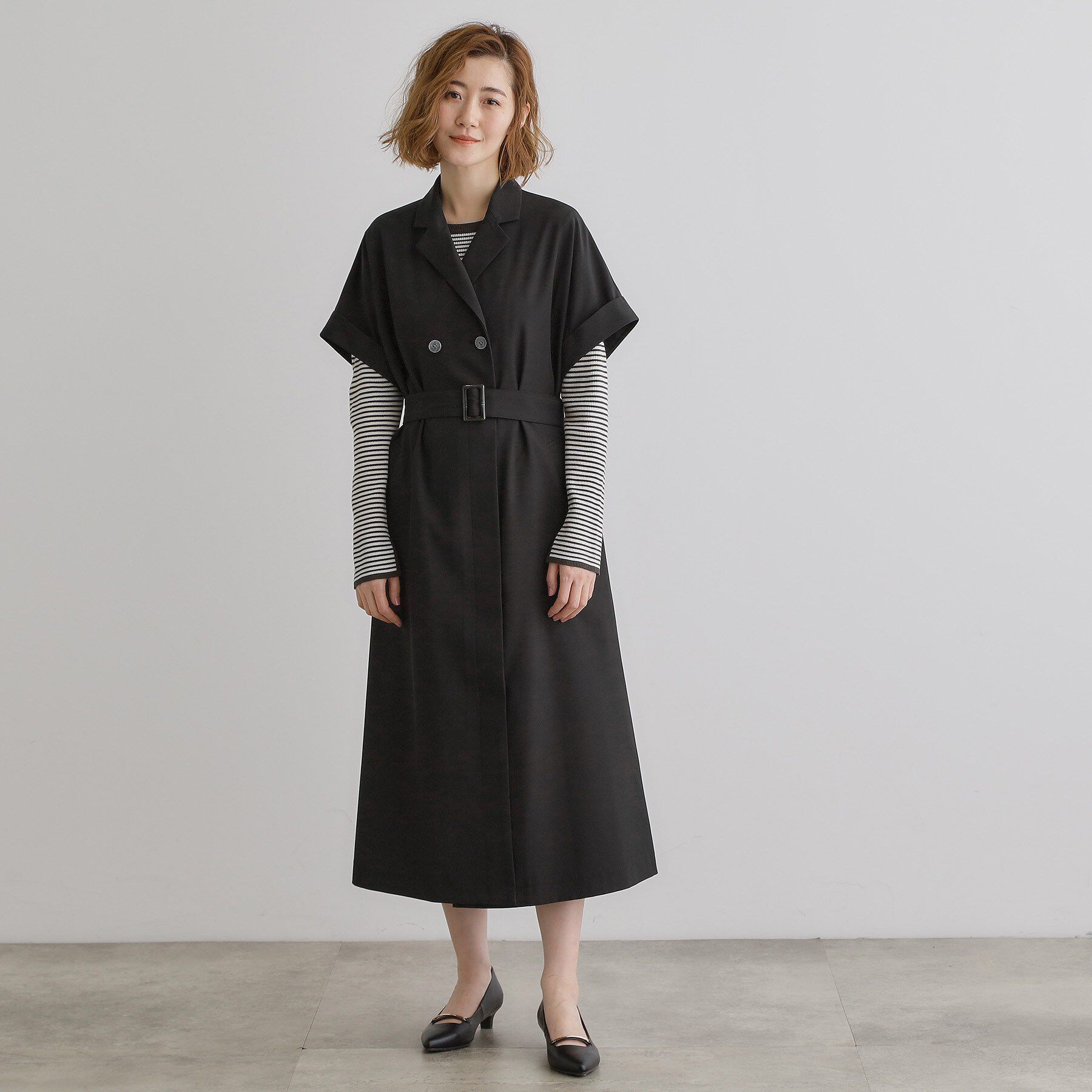 grove「【雑誌掲載】シーズレスで使えるトレンチライク2WAYワンピース」|ワンピース|