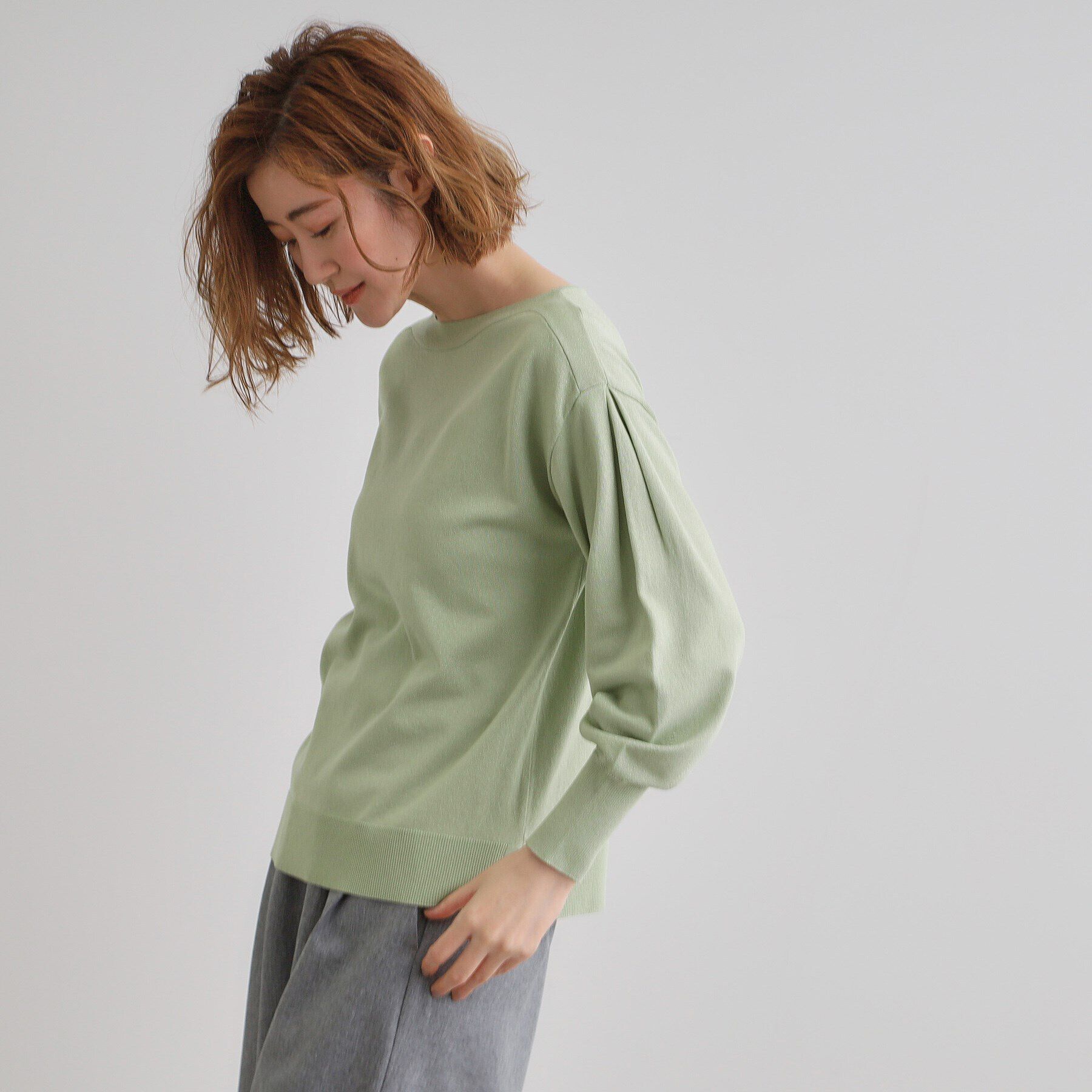 grove「袖タックラメニットプルオーバー」|Tシャツ・カットソー|