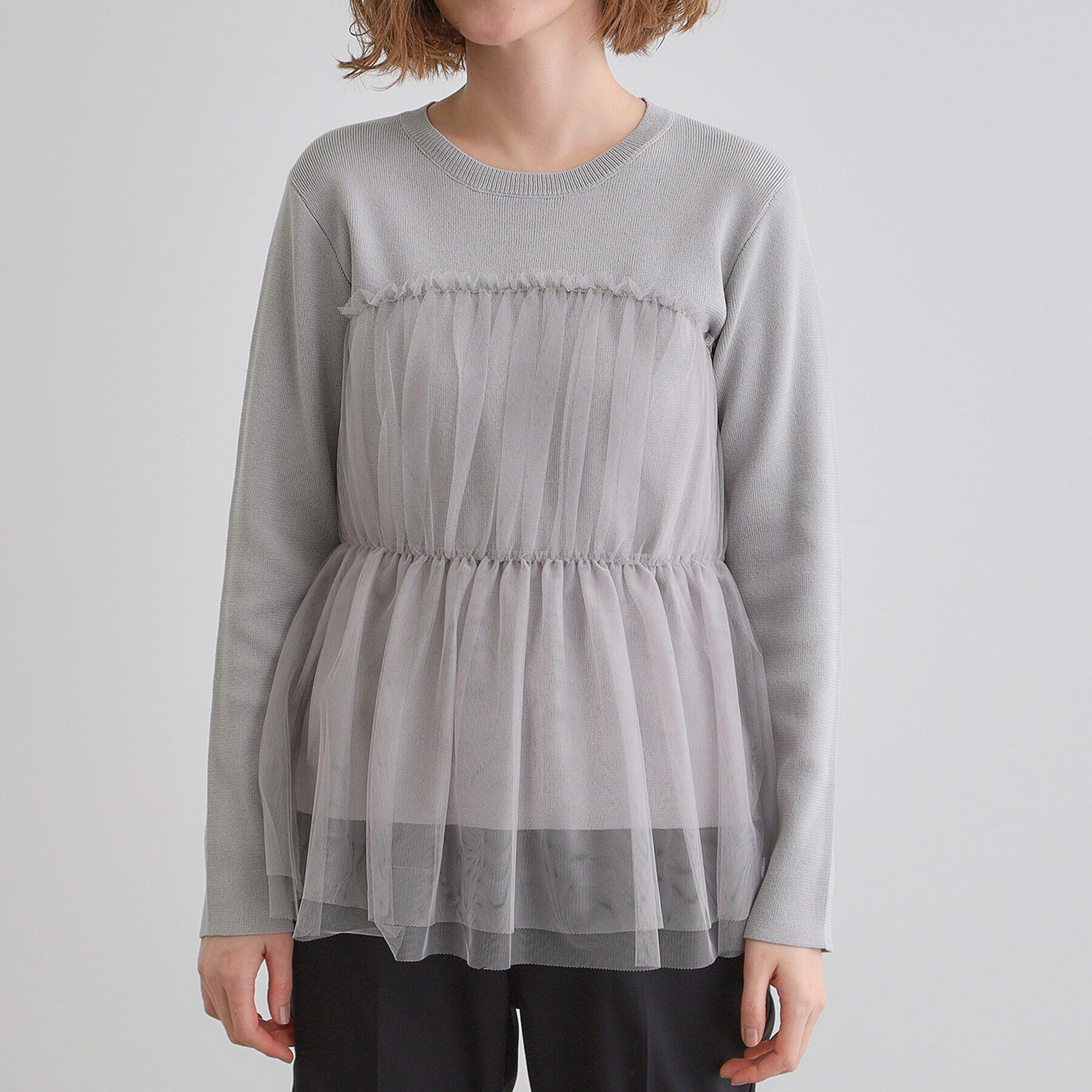 grove「チュールドッキングニットプルオーバー」|ニット・セーター|