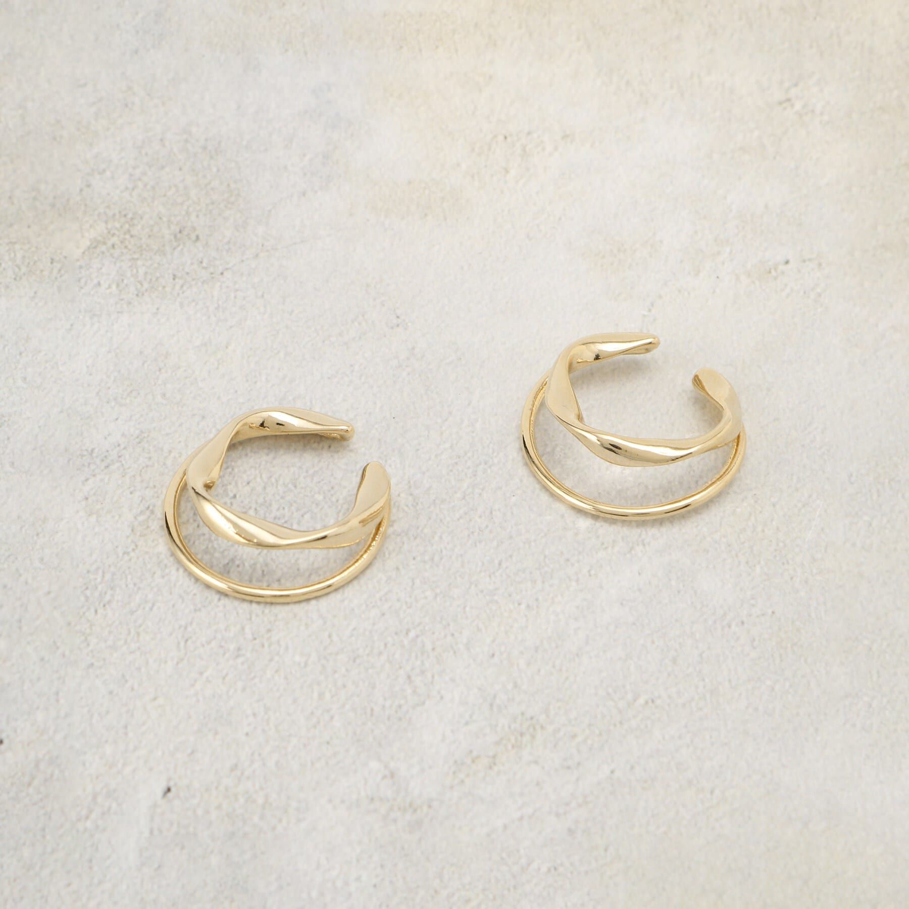 grove「ダブルメタルラインイヤカフ」|イヤリング|ゴールド(007)