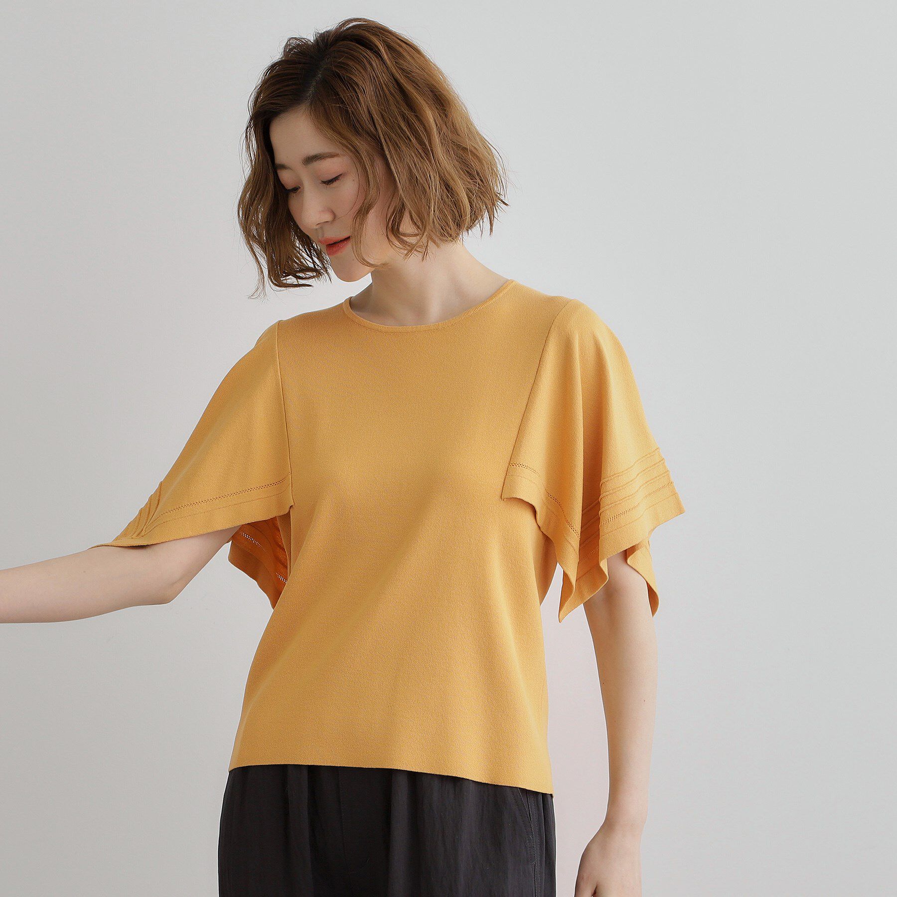 grove「ハンカチスリーブニットプルオーバー」|ニット・セーター|