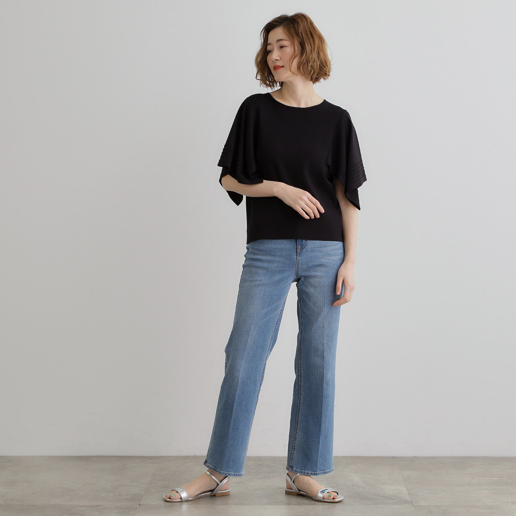 grove「ハンカチスリーブニットプルオーバー」|ニット・セーター|