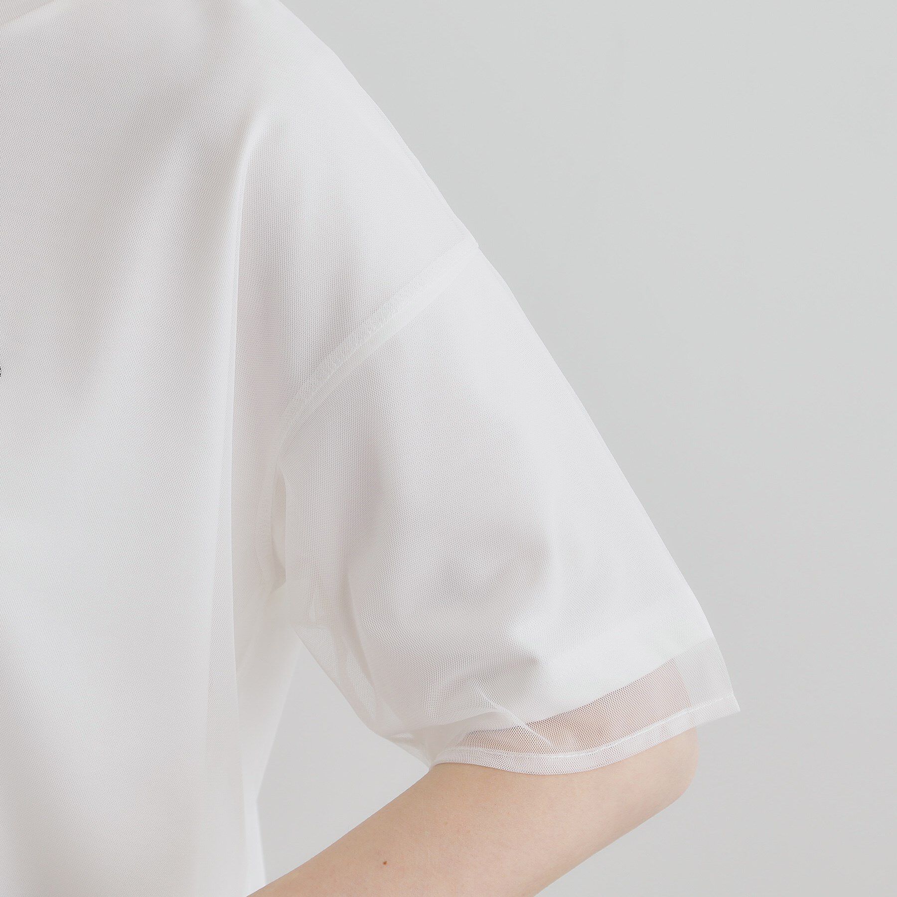 grove「【接触冷感・UVカット】大人のチュールレイヤードTシャツ」|Tシャツ・カットソー|