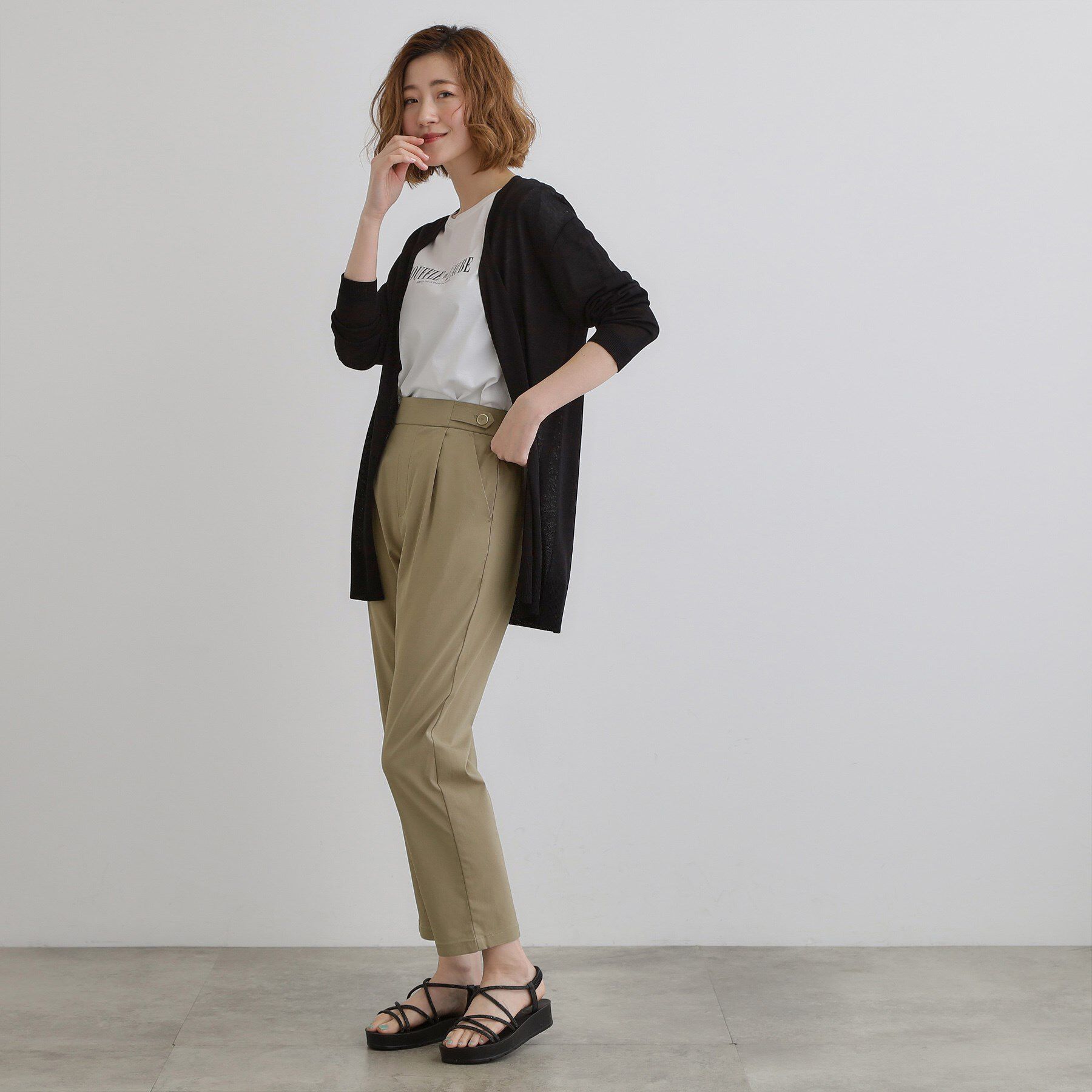 grove「低身長さん向け－3cm丈【接触冷感】サマーハイパーストレッチテーパードパンツ」|その他|