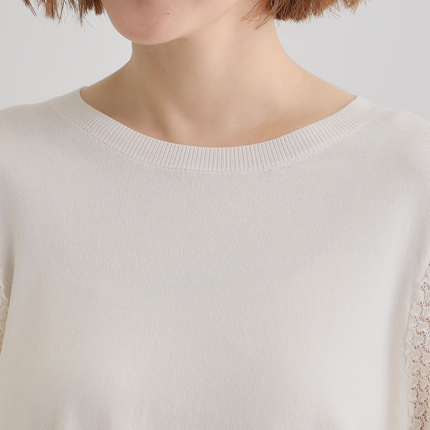 grove「袖透かし編みフレアースリーブニット」|ニット・セーター|