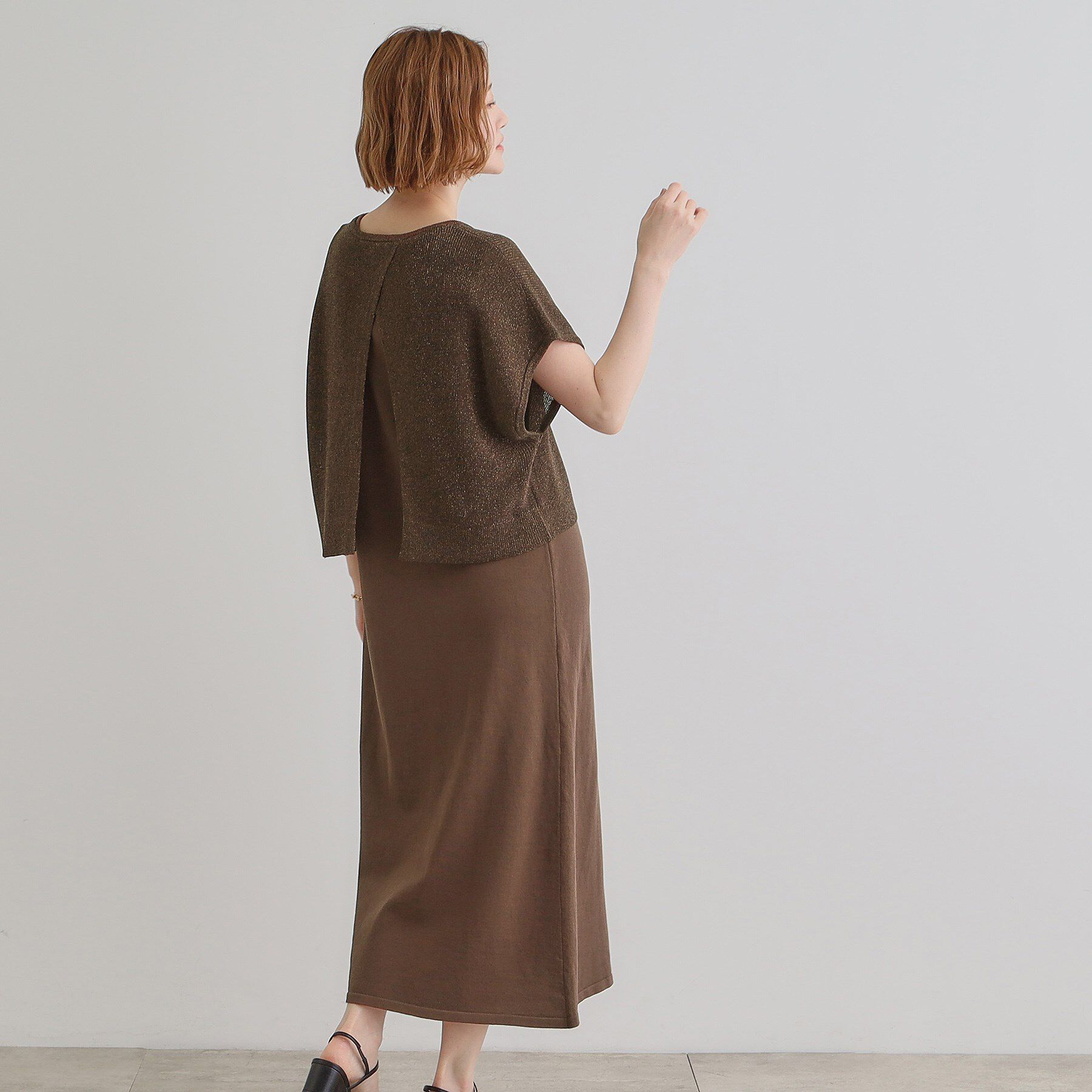 grove「ラメベスト&times;ニットワンピースSET」|ワンピース|