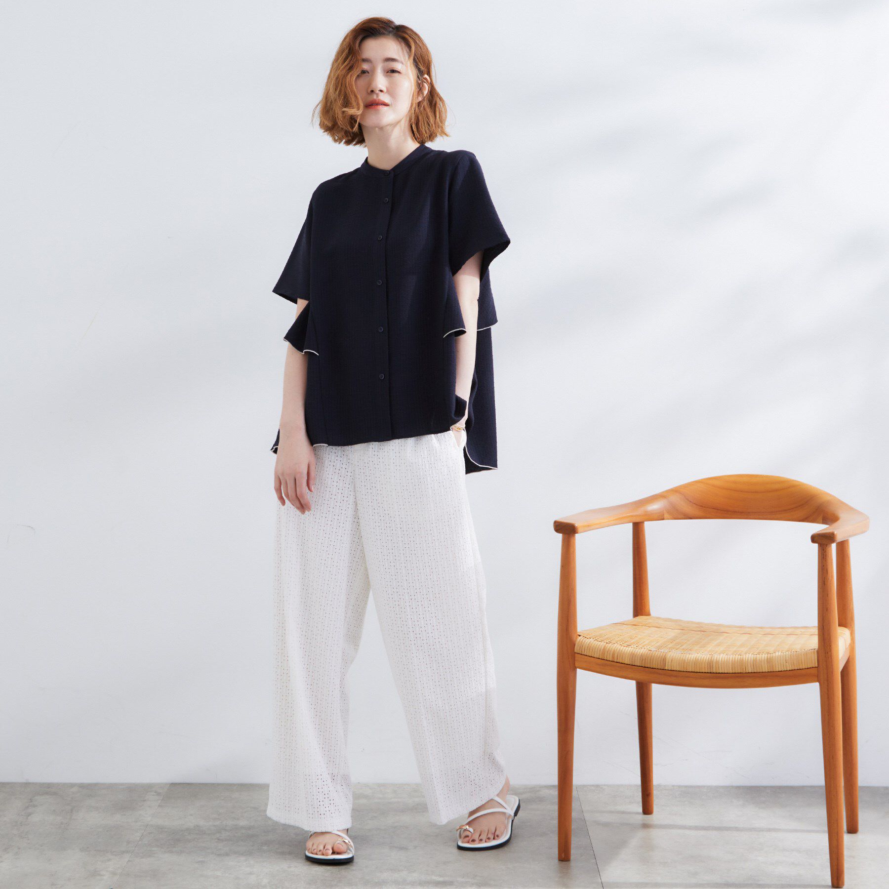 grove「【360&deg;抜かりない】ストライプアソートバックフレアブラウス」|シャツ・ブラウス|