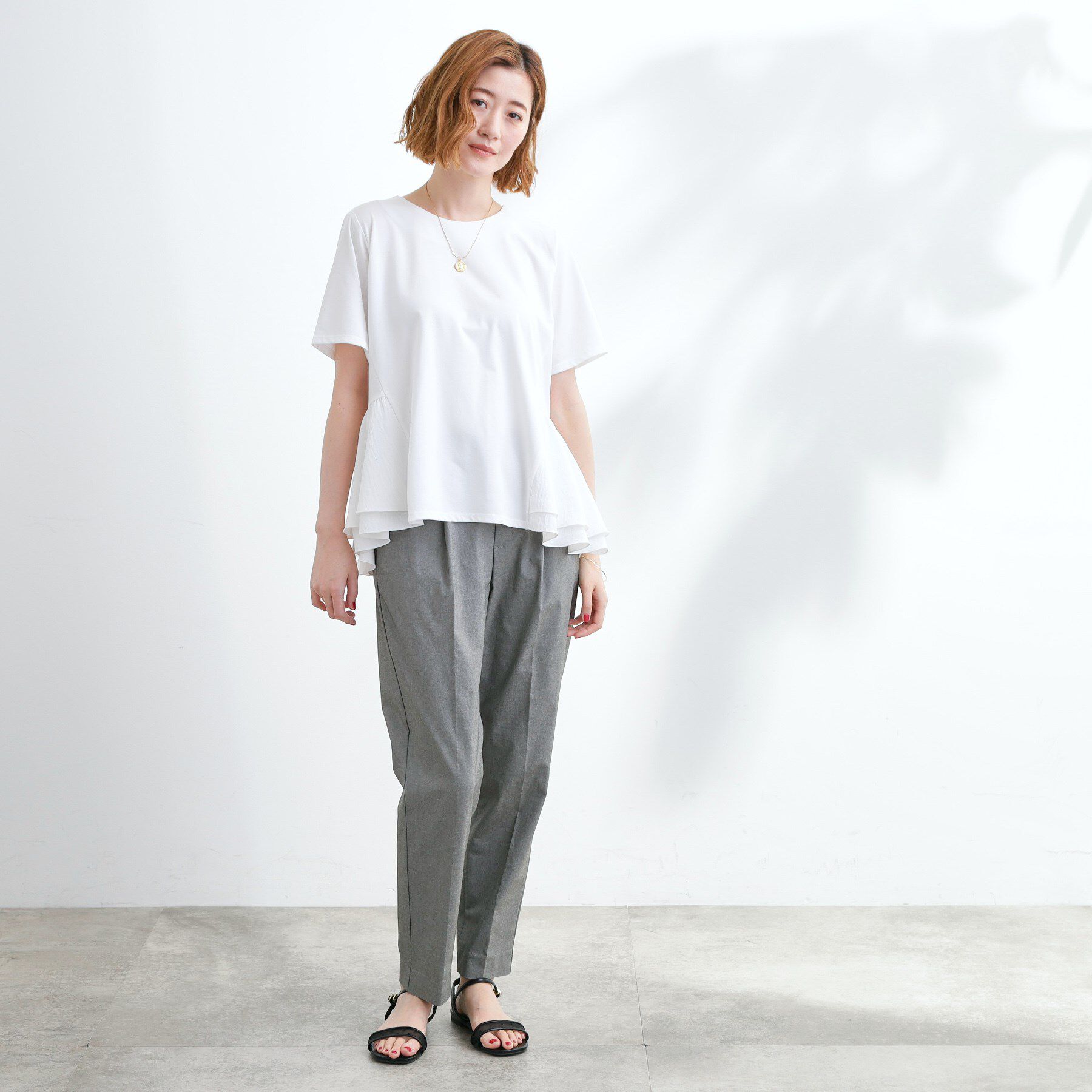 grove「【UV・冷感】布帛使いフレアーTシャツ」|Tシャツ・カットソー|