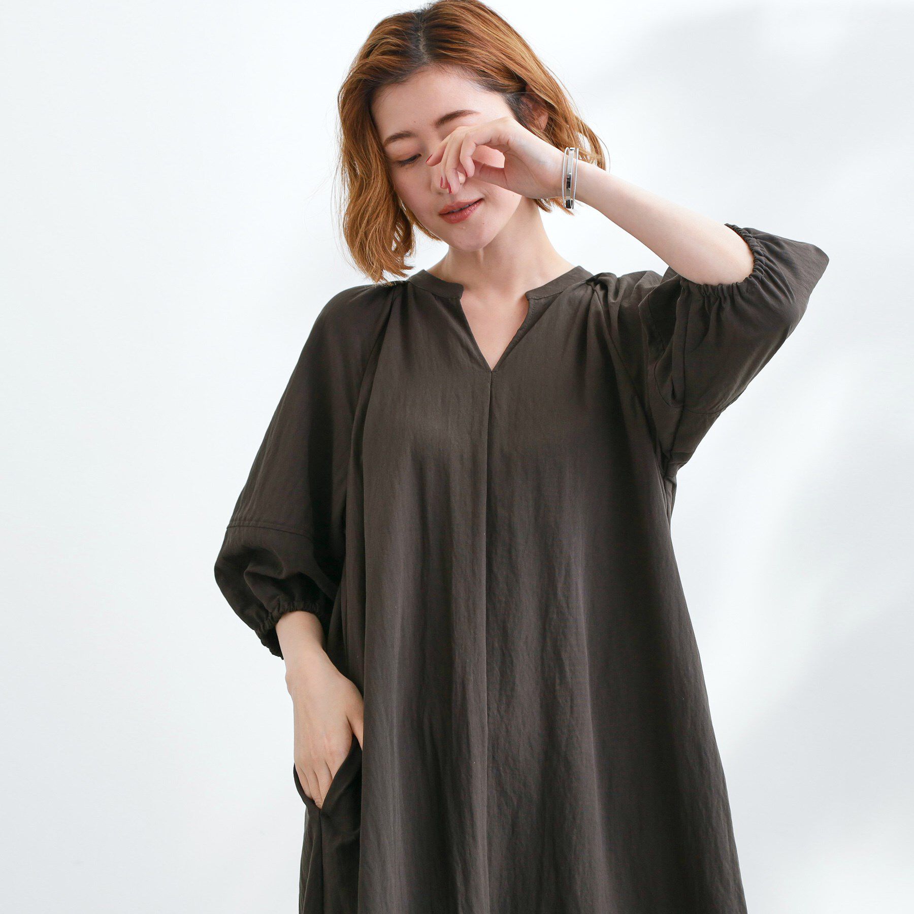 grove「お洒落で快適 ラグランスリーブワンピース」|ワンピース|