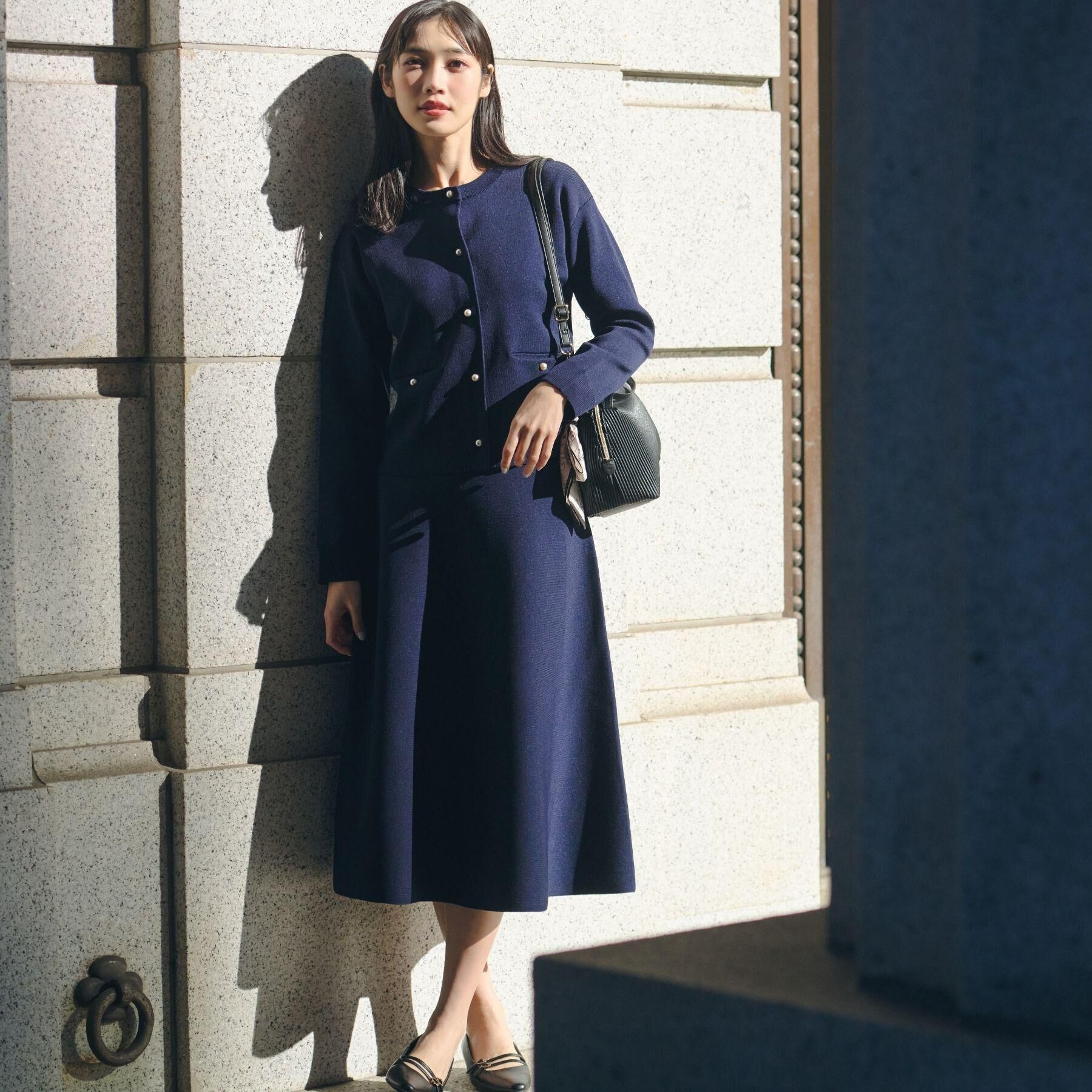 grove「【SETUP対応】パール調釦ニットカーディガン」|カーディガン|