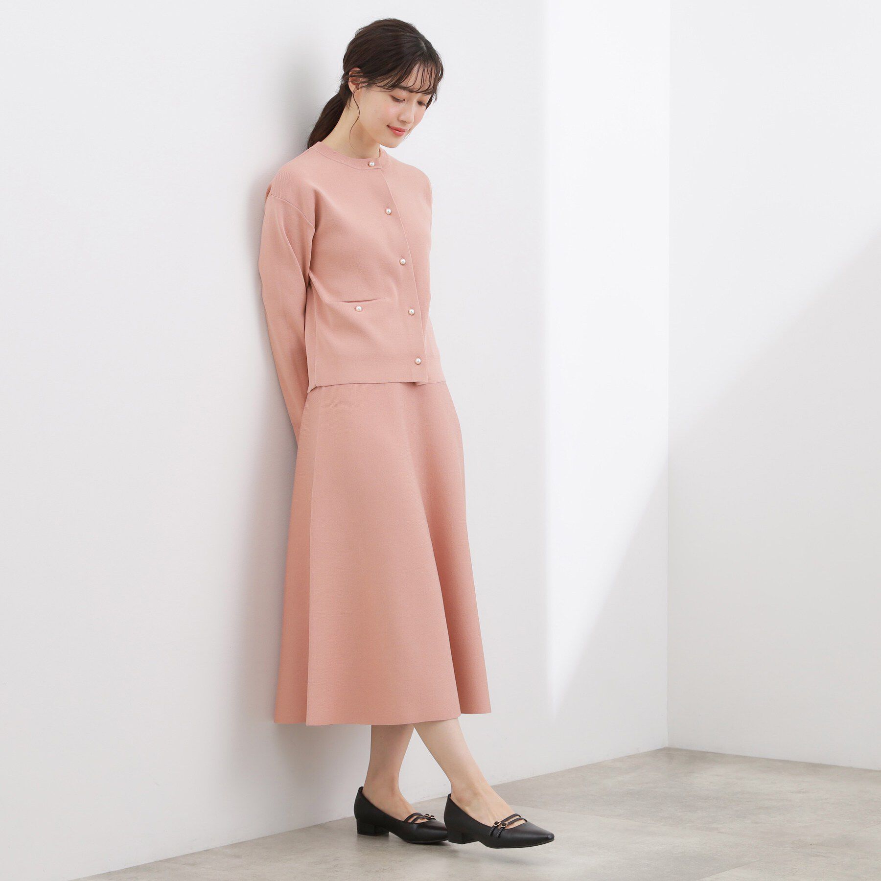 grove「【SETUP対応】パール調釦ニットカーディガン」|カーディガン|