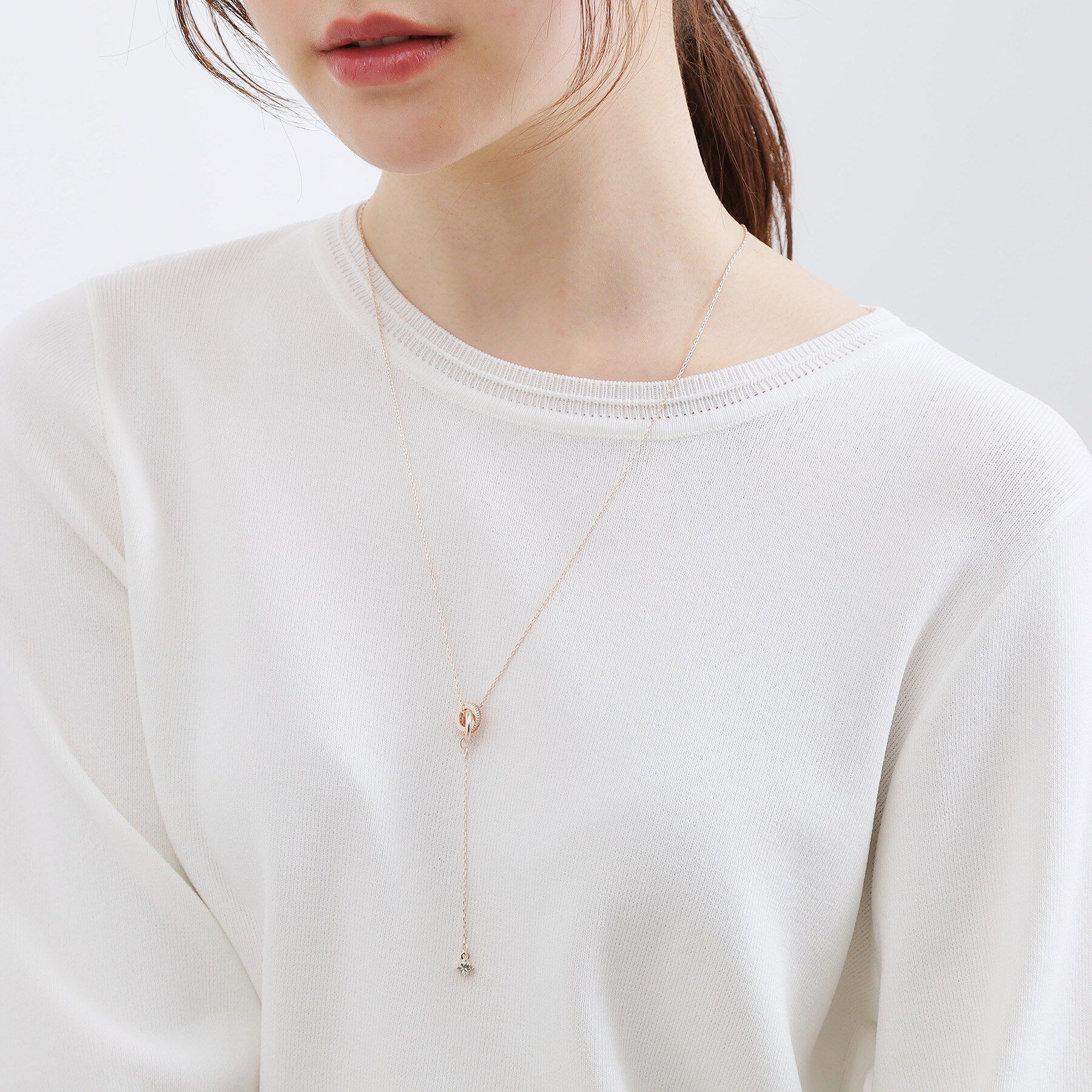 grove「ビジューリングY字ネックレス」|ネックレス|