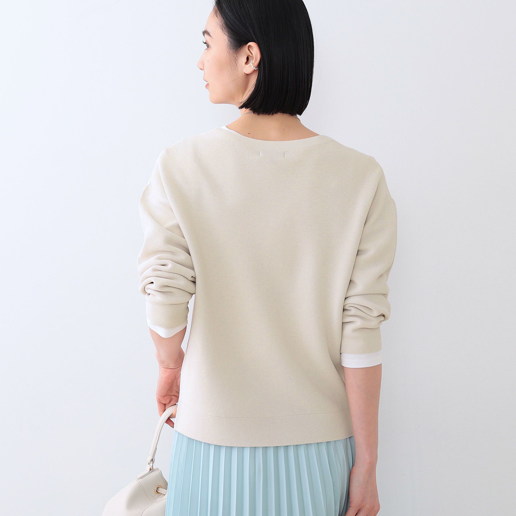 INDIVI「【洗える／無縫製／6色展開】袖フォルム ボートネックニット」|ニット・セーター|