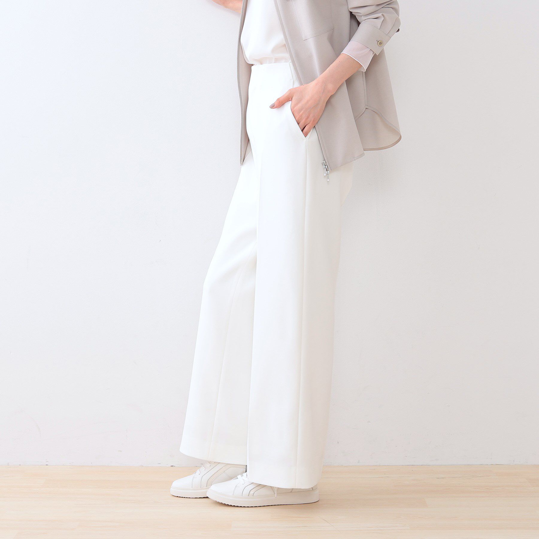 INDIVI「【復活！褒められパンツ】ストレッチ ワイドパンツ」|その他|