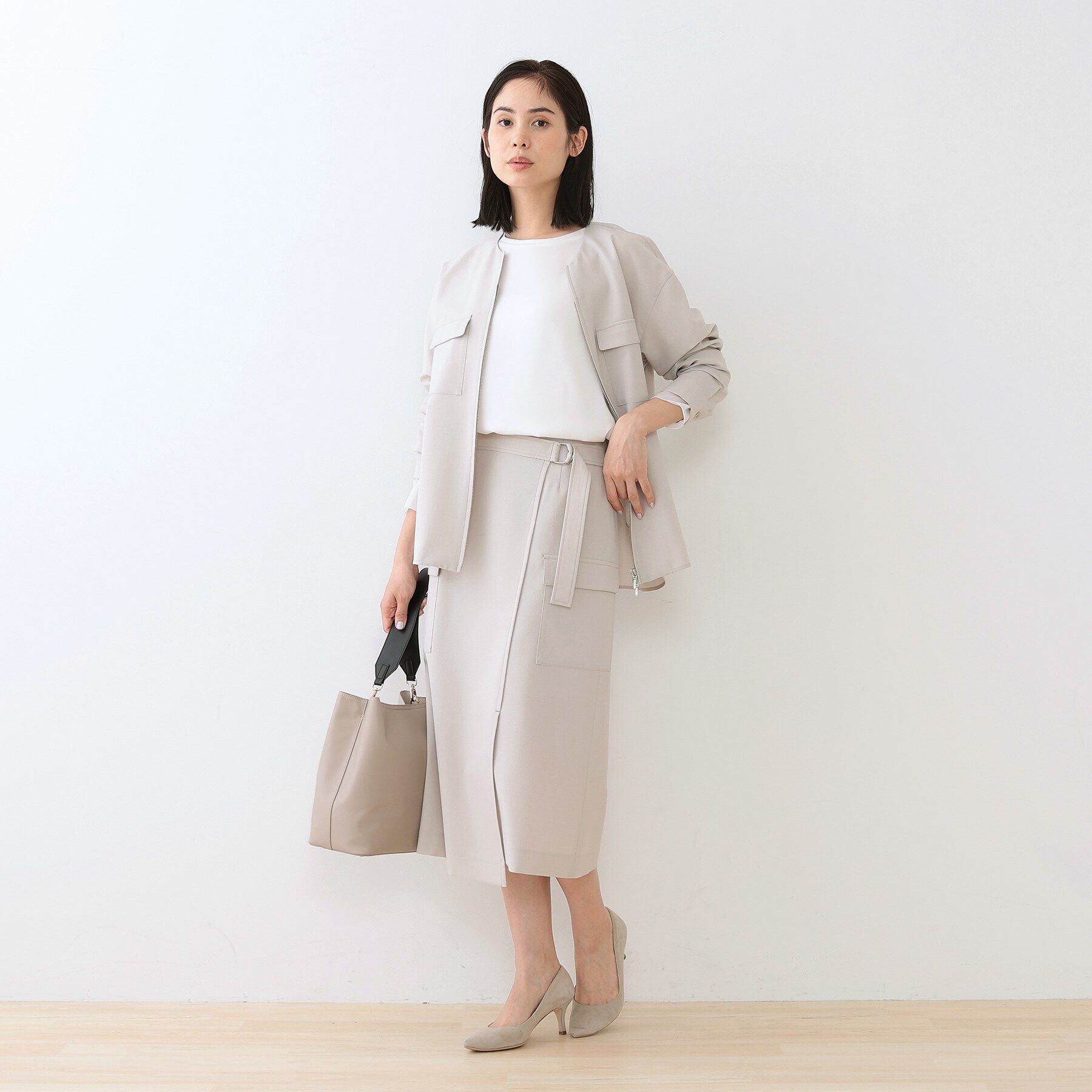 INDIVI「【洗える／アシメ／SETUP可能】カーゴデザインスカート」|スカート|