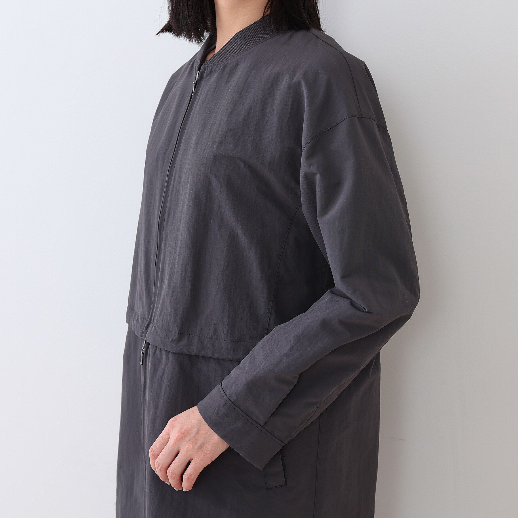 INDIVI「【撥水／UVケア／2WAY】ショート＆ロング ブルゾンコート」|ブルゾン・スタジャン|