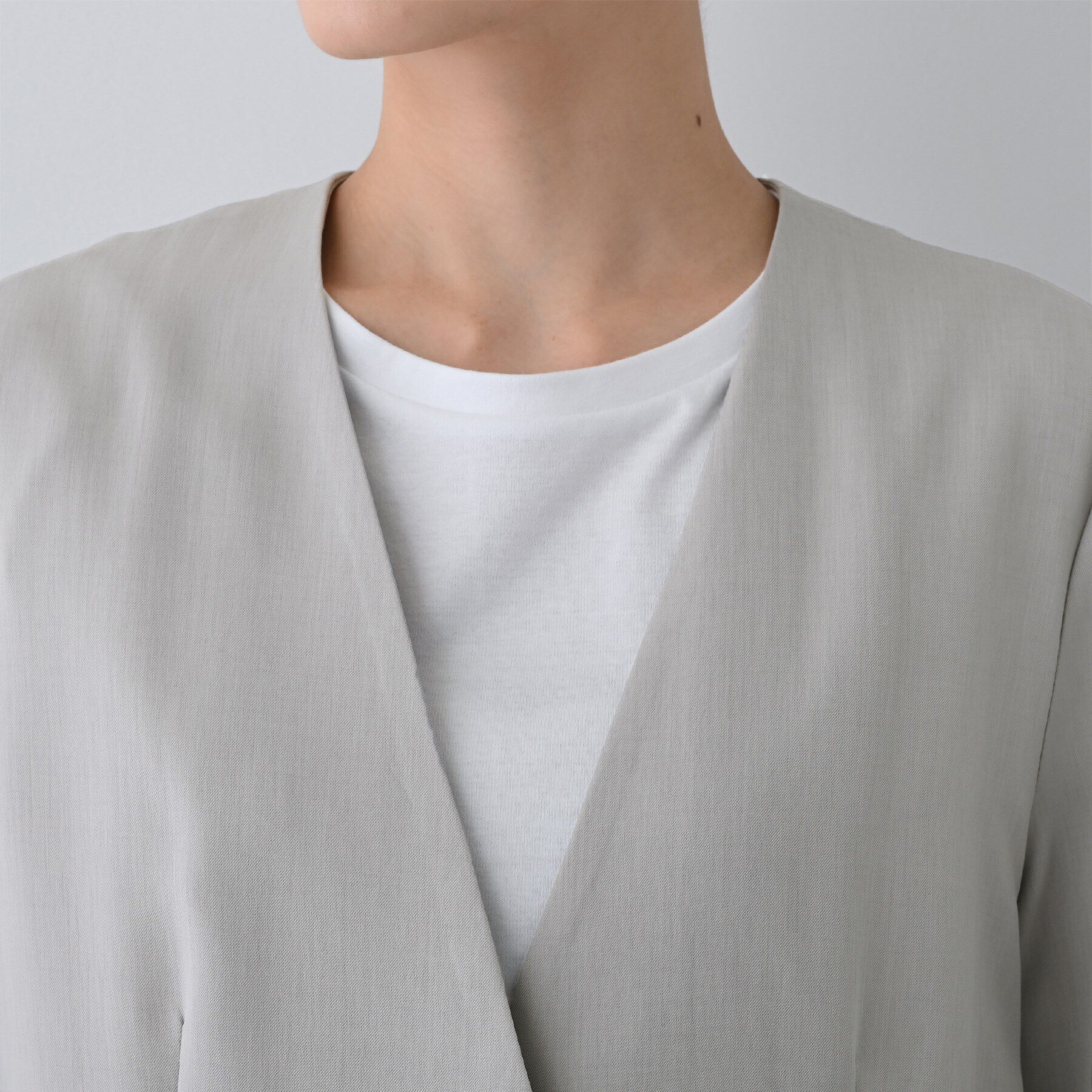 INDIVI「【洗える／バックシャン】ハンサムノーカラージャケット」|ノーカラージャケット|