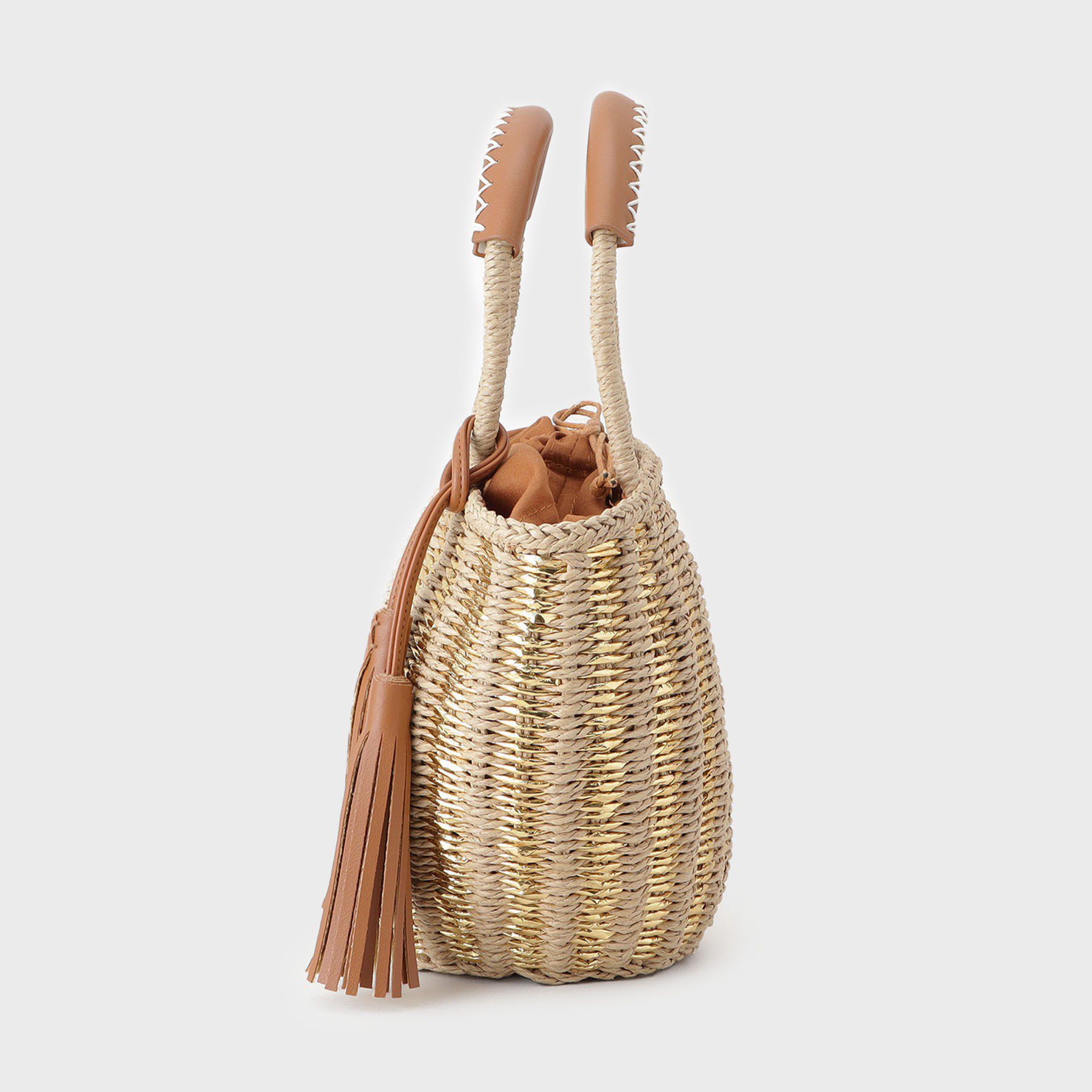 GALLEST「メタリック編込みかごバッグ」|ハンドバッグ|