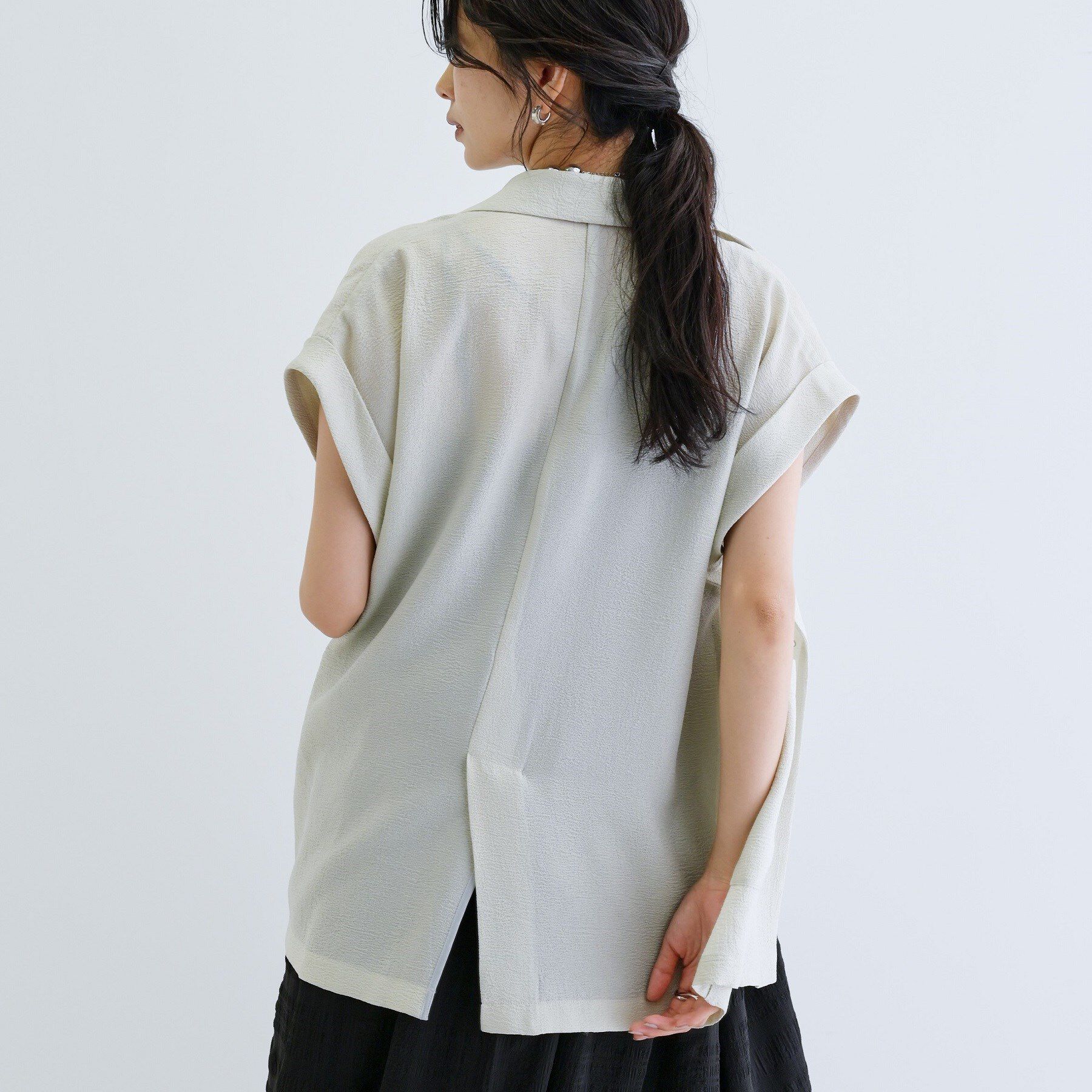 GALLEST「ワッシャー半袖シャツジャケット」|テーラードジャケット|